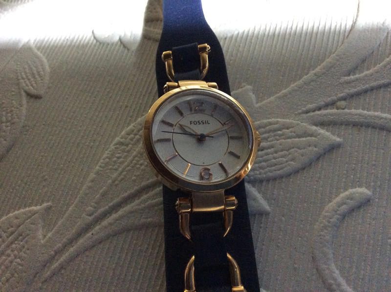 Fossil Fossil ladies navy leather strap watch Size ONE SIZE - 9 Thumbnail