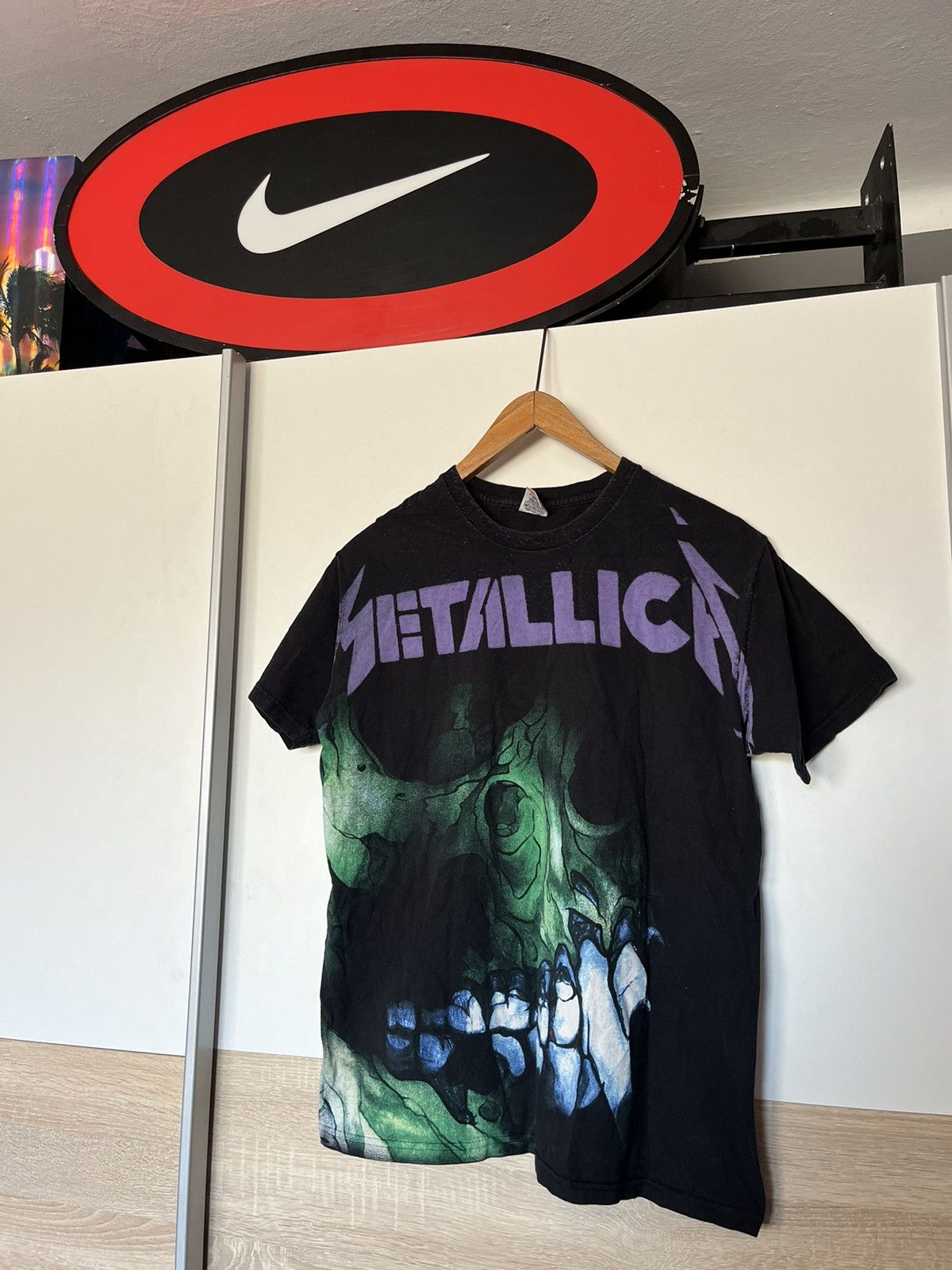 Band Tees × Metallica × Vintage Vintage 90’s Y2K Metallica Skull Tee Green Purple Opium Rock Size US M / EU 48-50 / 2 - 1 Thumbnail