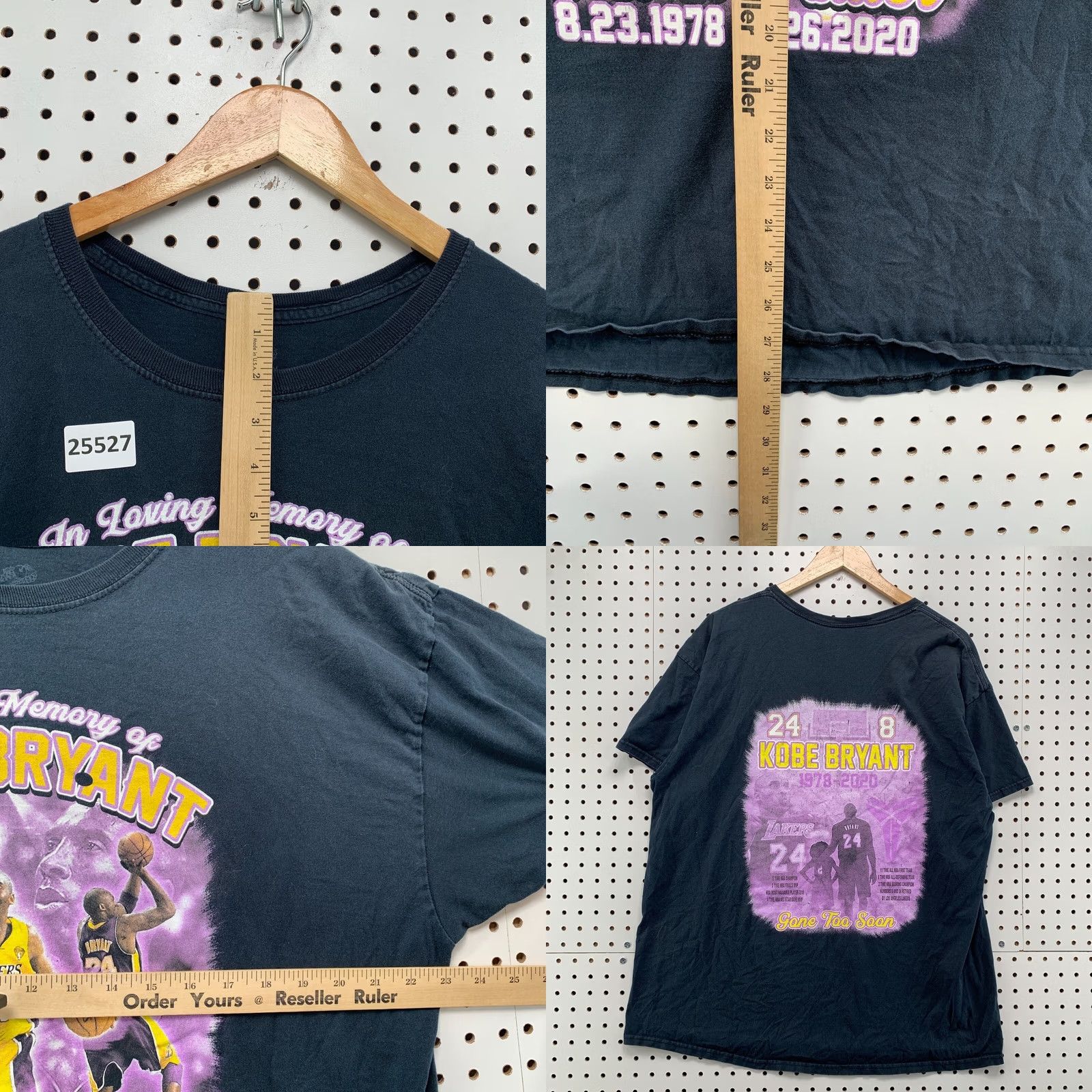 Fruit Of The Loom Kobe Bryant RIP Shirt Purple XL Mens Short Sleeve 23x28.5 Black Purple #24 #8 Adult XL T-Shirt Clothing Sports Dreams In Motion Size US XL / EU 56 / 4 - 8 Thumbnail
