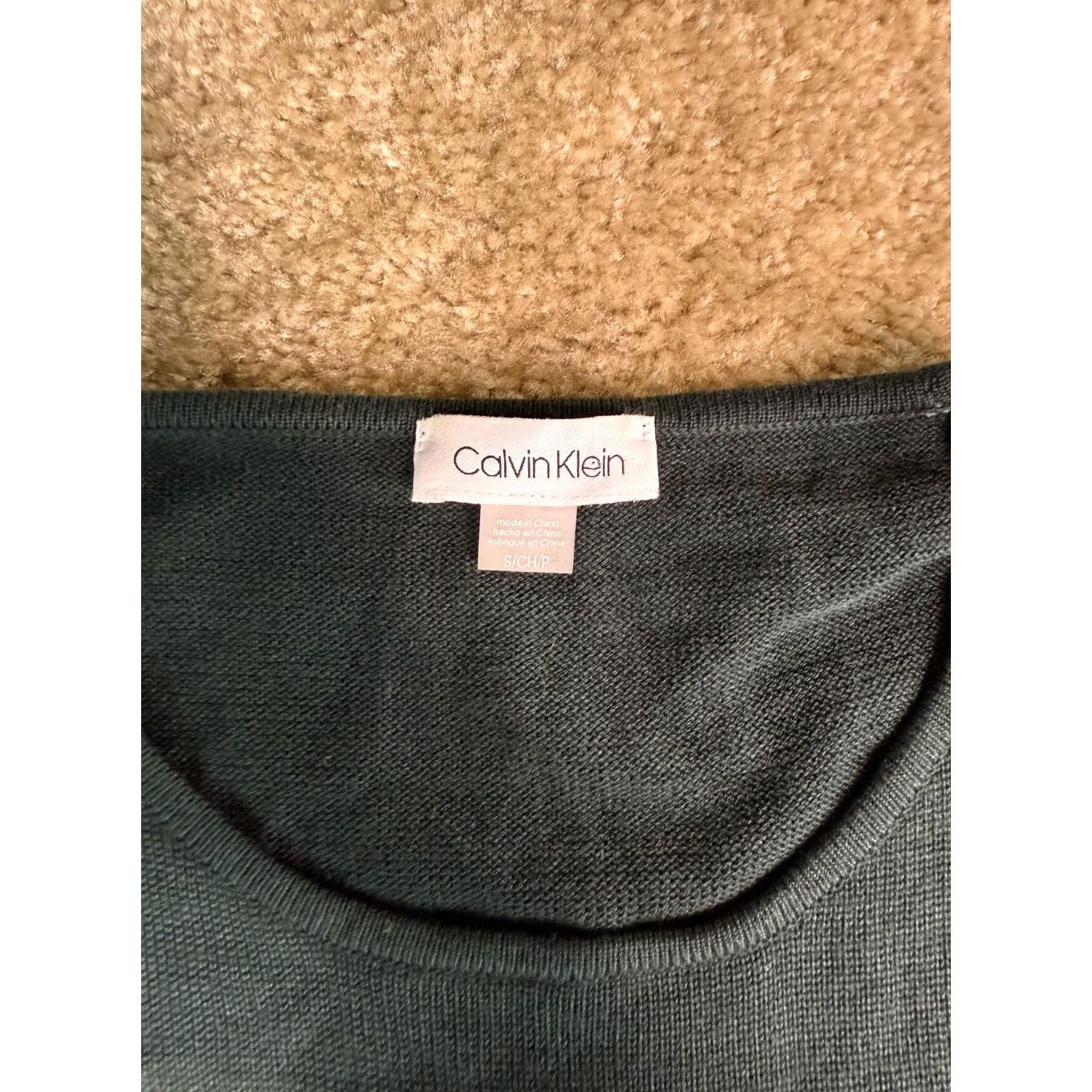 Calvin Klein Calvin Klein Green Sheath Dress Size S Long Sleeve Crew Neck Pullover D857 Size S / US 4 / IT 40 - 7 Thumbnail