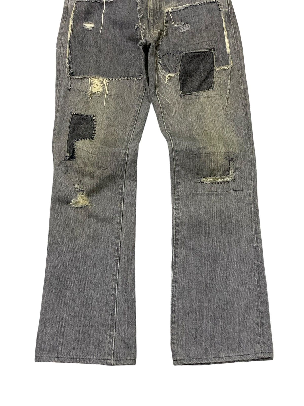 Kapital × Kapital Kountry Kapital Zipang Rat Crash Boro Patchwork Flared Jeans Size US 28 / EU 44 - 4 Thumbnail