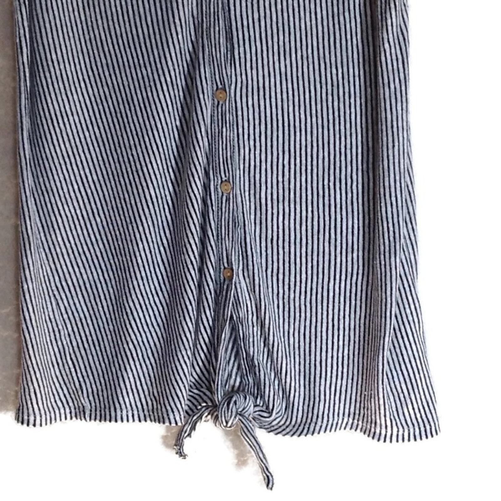 Rachel Zoe Rachel Zoe Tie Knot Front Sleeveless Top Size Small Navy Blu Size S / US 4 / IT 40 - 5 Thumbnail