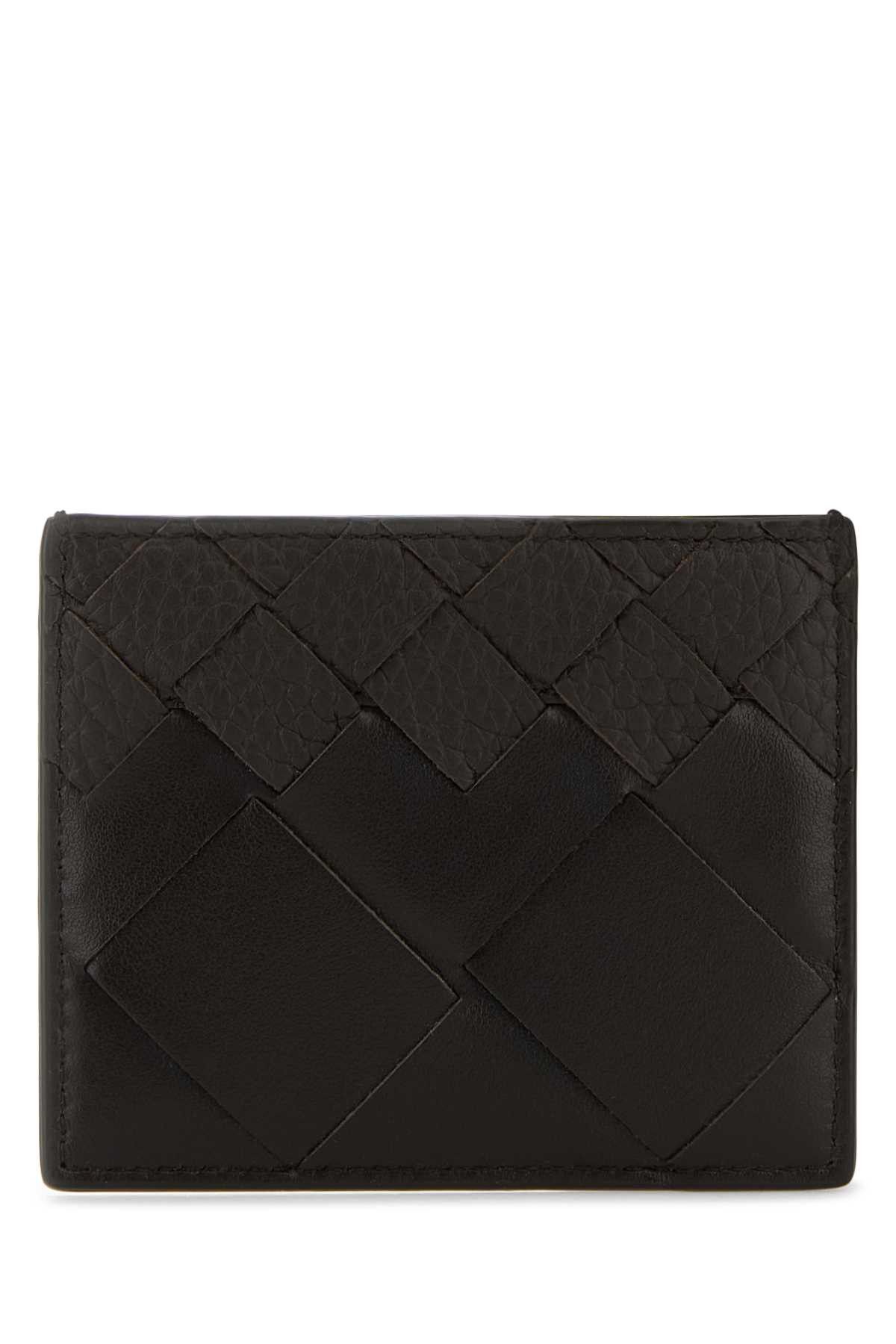 Bottega Veneta Dark Brown Leather Intrecciato Card Holder Size ONE SIZE - 1 Thumbnail