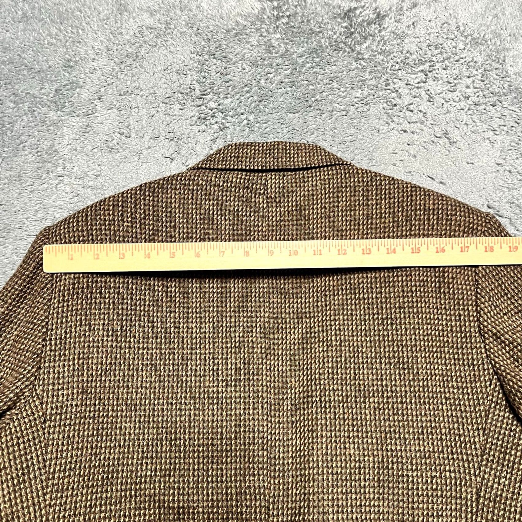 Jordache VINTAGE Jordache Blazer Coat 42R Men Wool Tweed Herringbone Sport Jacket Brown Mens Size 42R - 5 Thumbnail