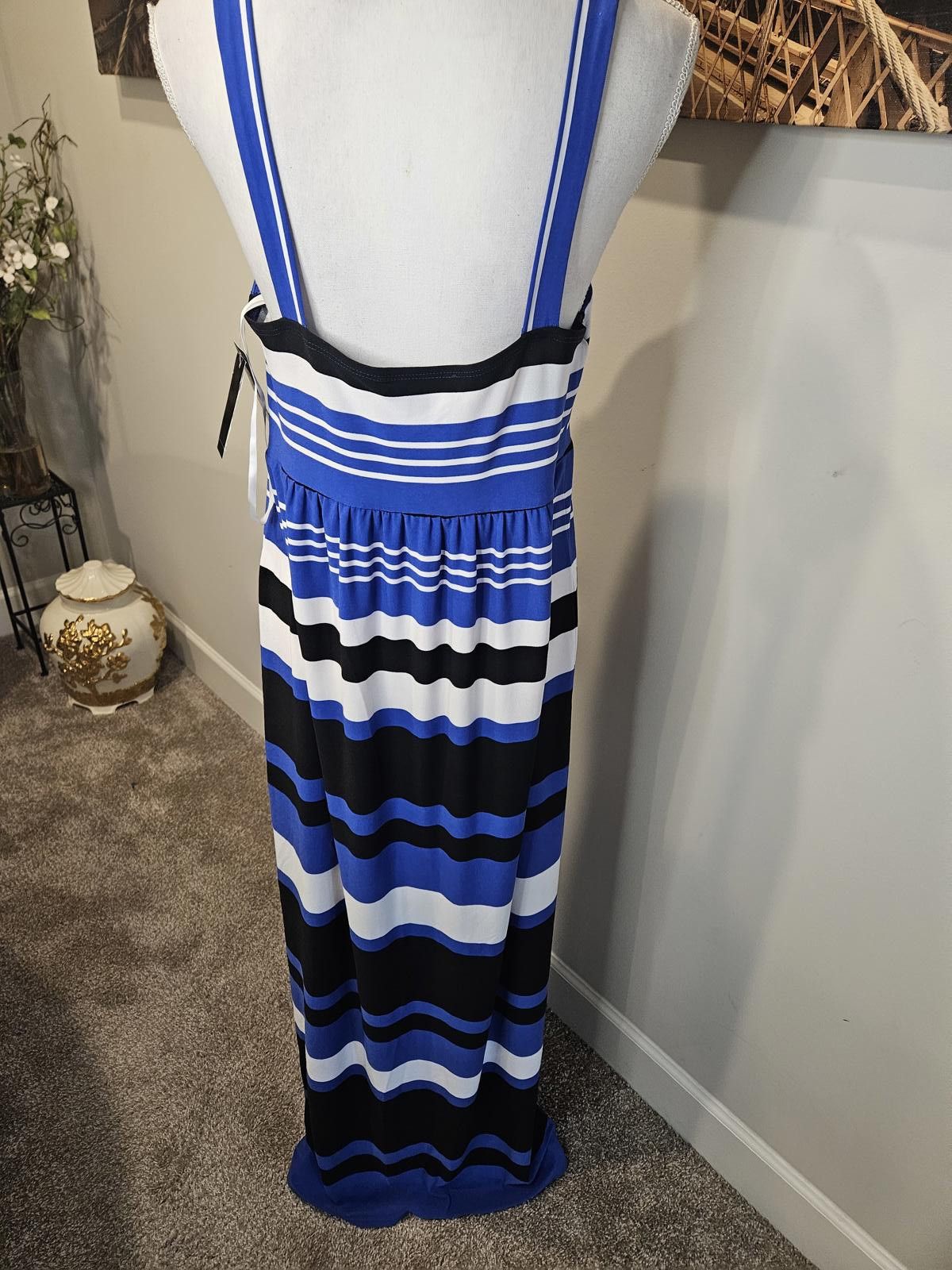 Designer Nwt I.N. Studio Women's Striped Maxi Dress - Size L Size L / US 10 / IT 46 - 3 Thumbnail