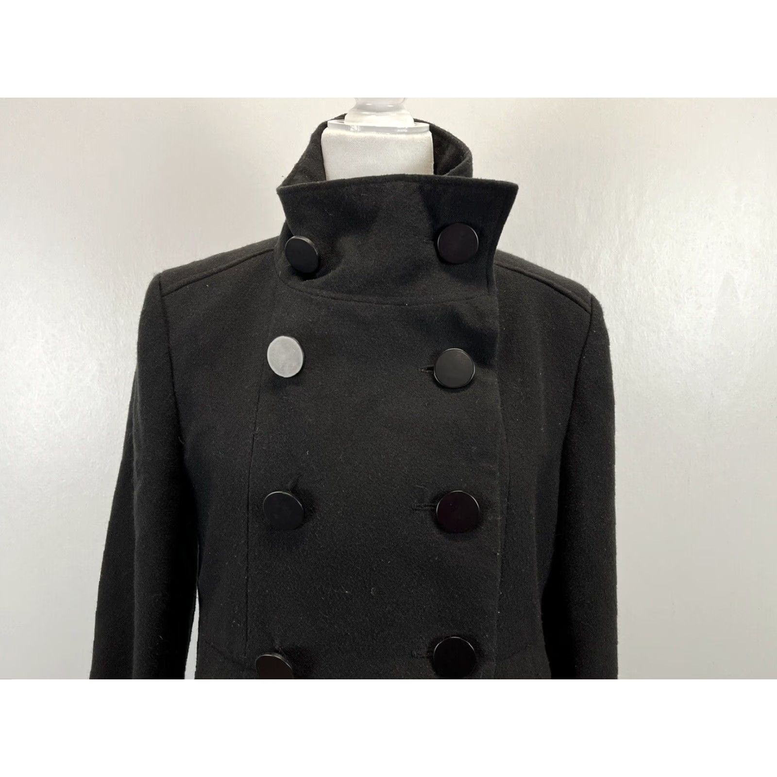 Nordstrom Womens Nordstrom Sashimi Black Coat Jacket Sz M GUC Double Breasted Size M / US 6-8 / IT 42-44 - 4 Thumbnail