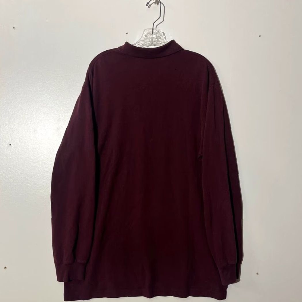 Polo Ralph Lauren VINTAGE Polo Ralph Lauren Polo Shirt Long Sleeve Burgundy Men XL Cotton Knit Button Embroidered Logo 32 in Chest 49 in Pit to Pit Solid Size US XL / EU 56 / 4 - 4 Thumbnail