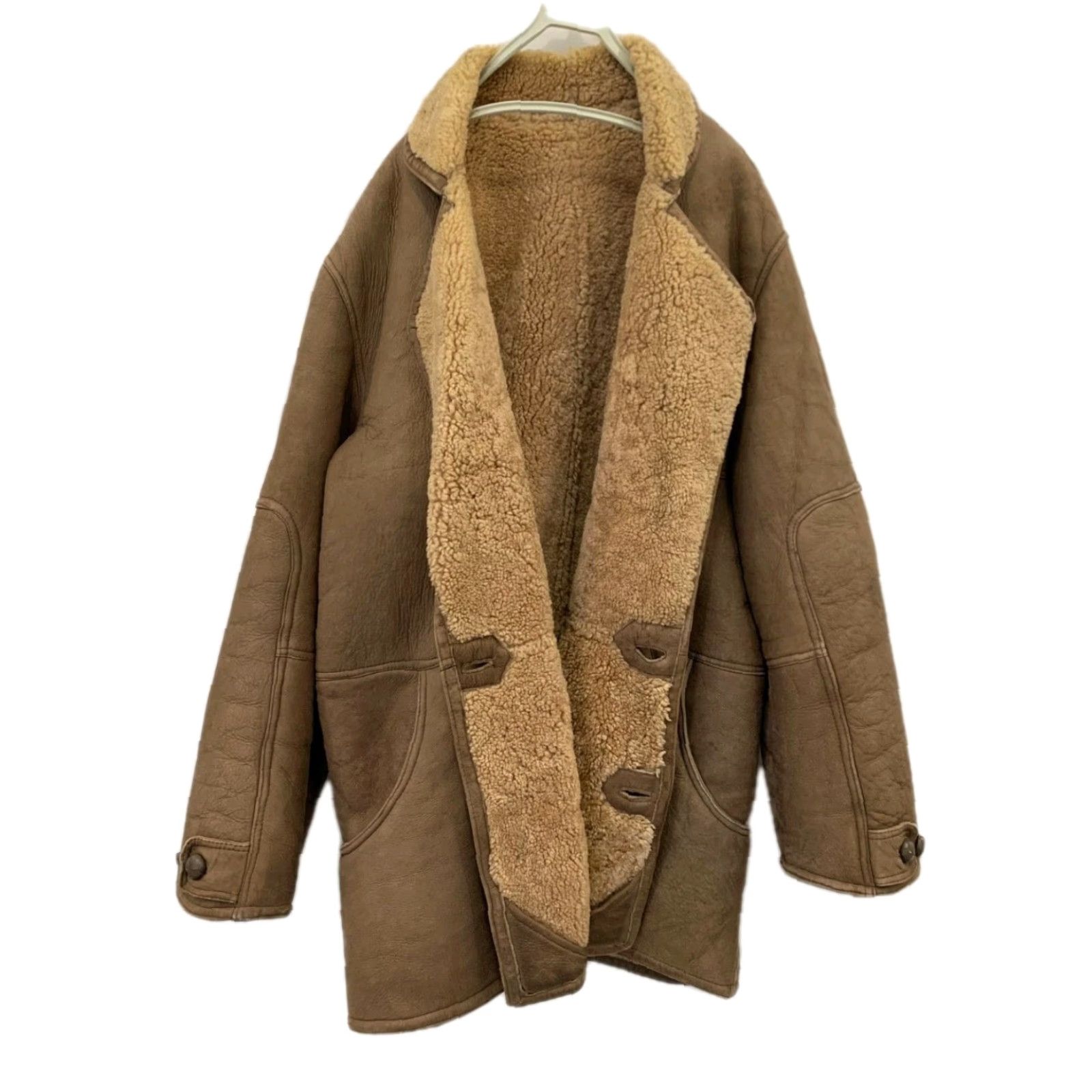 Vintage VINTAGE Starting Leather Coat Mens XL Brown Sherpa Lined Shearling / Sheepskin Coat Size US XL / EU 56 / 4 - 2 Thumbnail