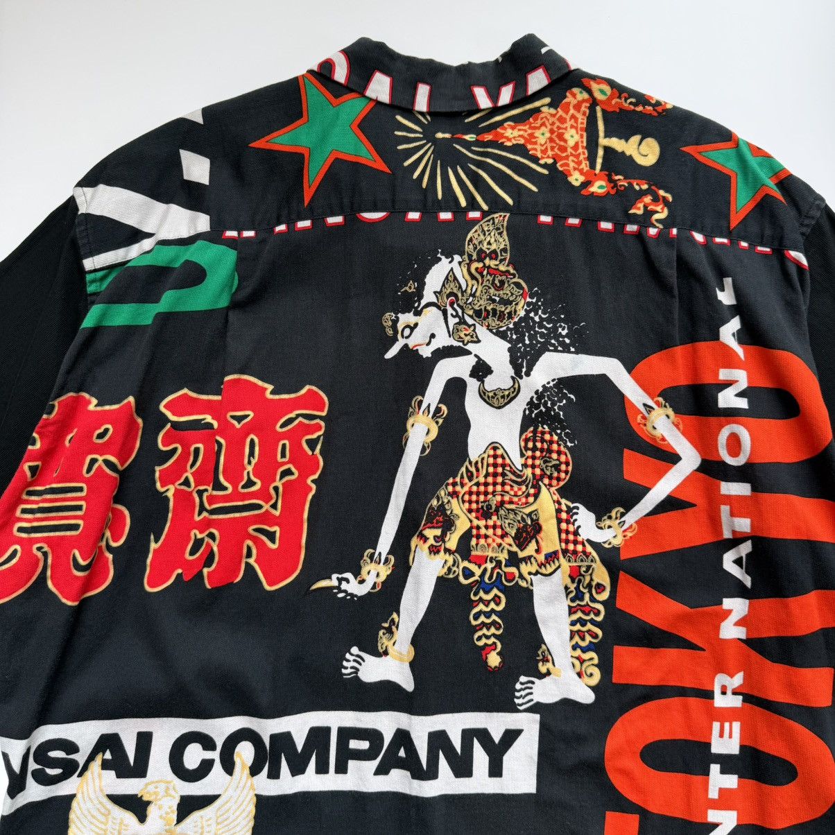 Kansai Yamamoto 1990s Kansai Man Urban Myth Graphic Open Collar Shirt Size US L / EU 52-54 / 3 - 10 Thumbnail