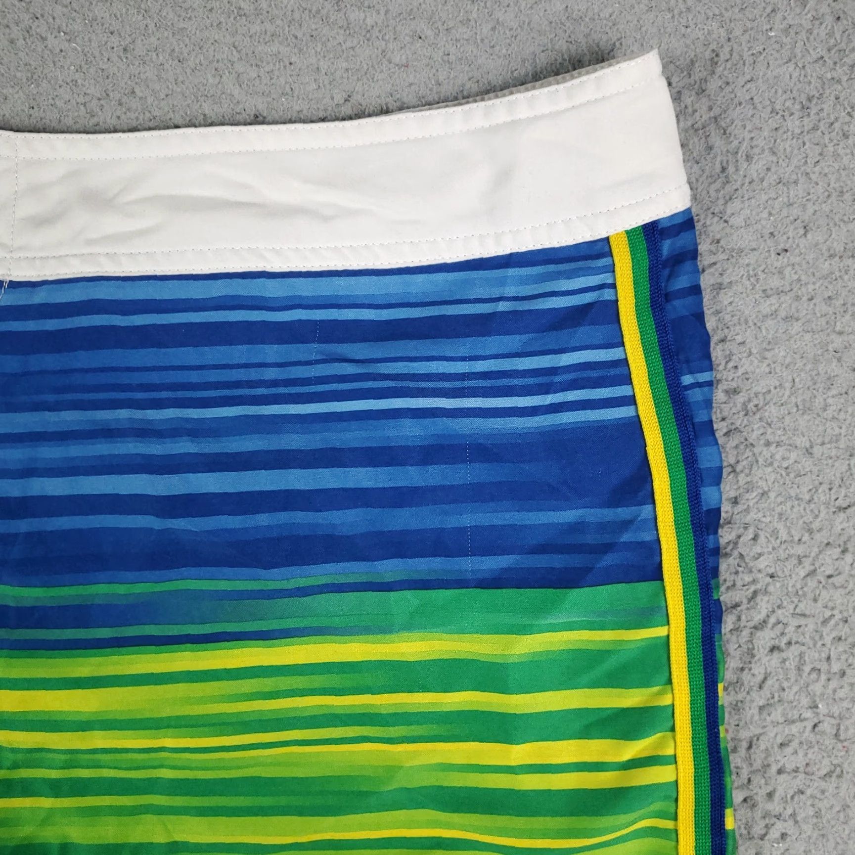Nike Nike Board Shorts Mens 36 Blue Yellow Striped Lace Tie Beach Swim Trunks Size US 36 / EU 52 - 6 Thumbnail