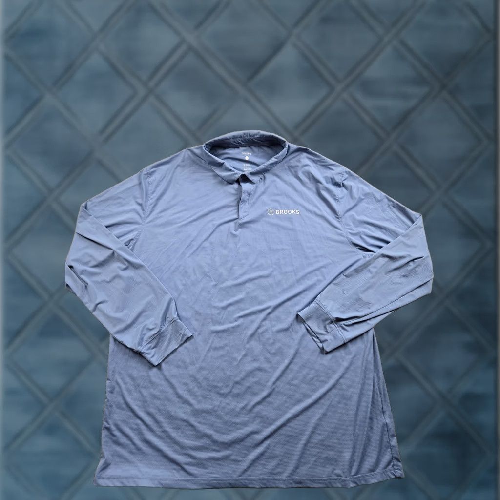 Brooks Brooks Polo Shirt Mens 3XL Blue Long Sleeve Nylon Stretch Performance Polo Shirt Men's 3XL Blue Long Sleeve Nylon Stretch Performance Polo Shirt Size US XXL / EU 58 / 5 - 1 Thumbnail