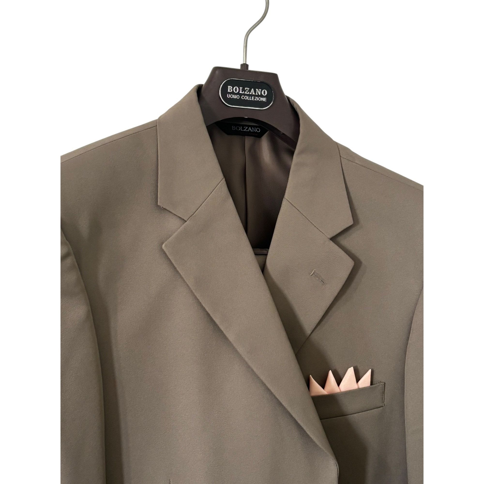 Other Bolzano Men’s Blazer – Size 40R – Taupe with Pink Pocket Squ Size 40R - 2 Thumbnail