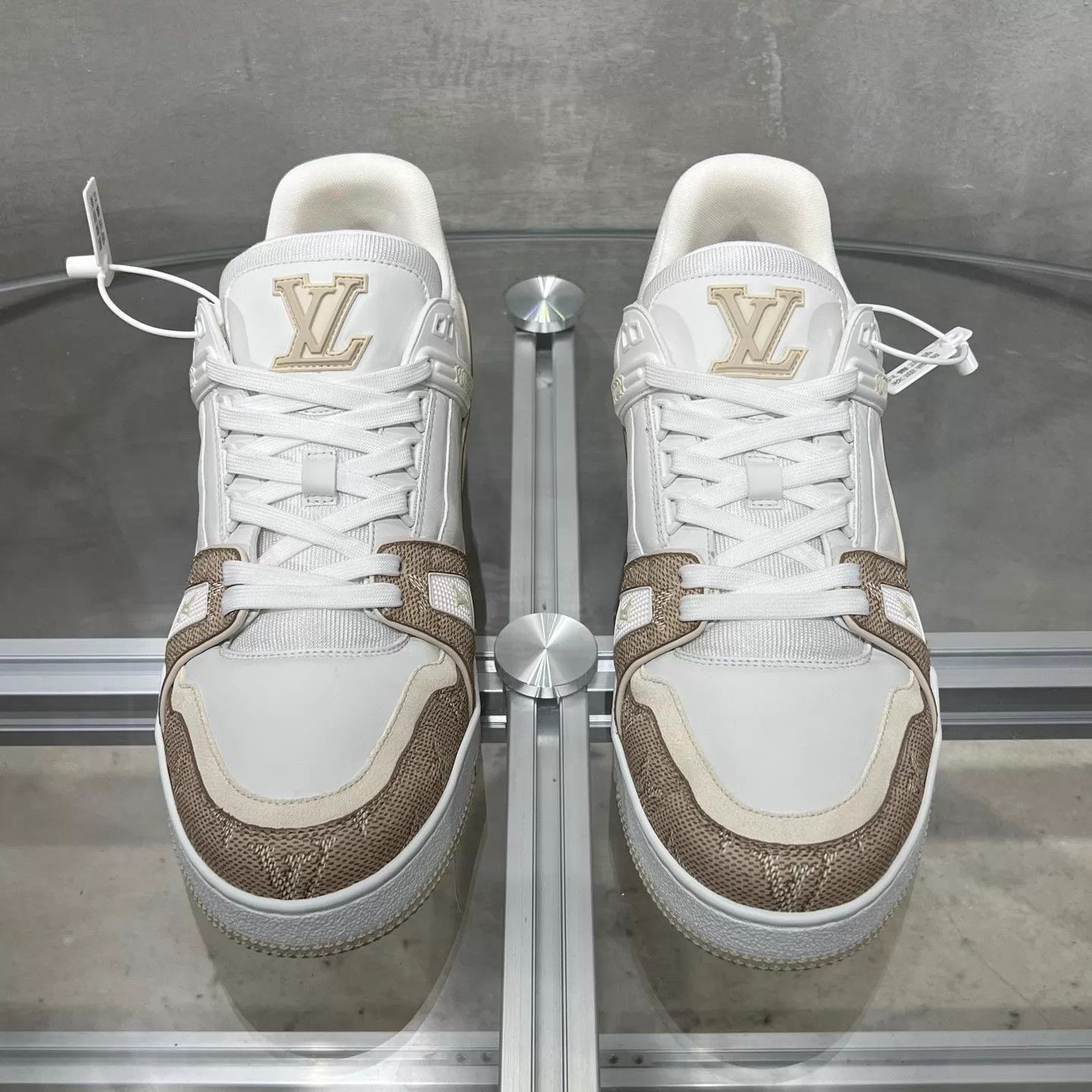 Louis Vuitton LV Trainer Cream Monogram UK8 42 New OG Box Size US 9 / EU 42 - 1 Thumbnail