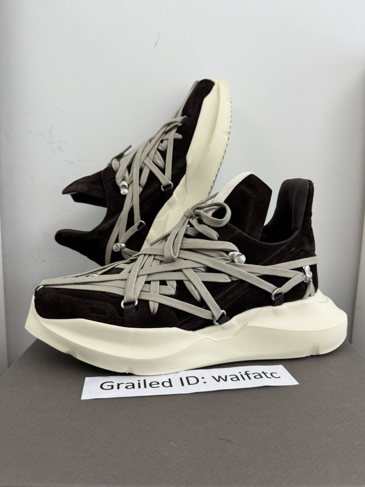 Rick Owens RICK OWENS HOLLYWOOD SUEDE MEGA LACE MAXIMAL GETH RUNNERS Size US 10 / EU 43 - 5 Thumbnail