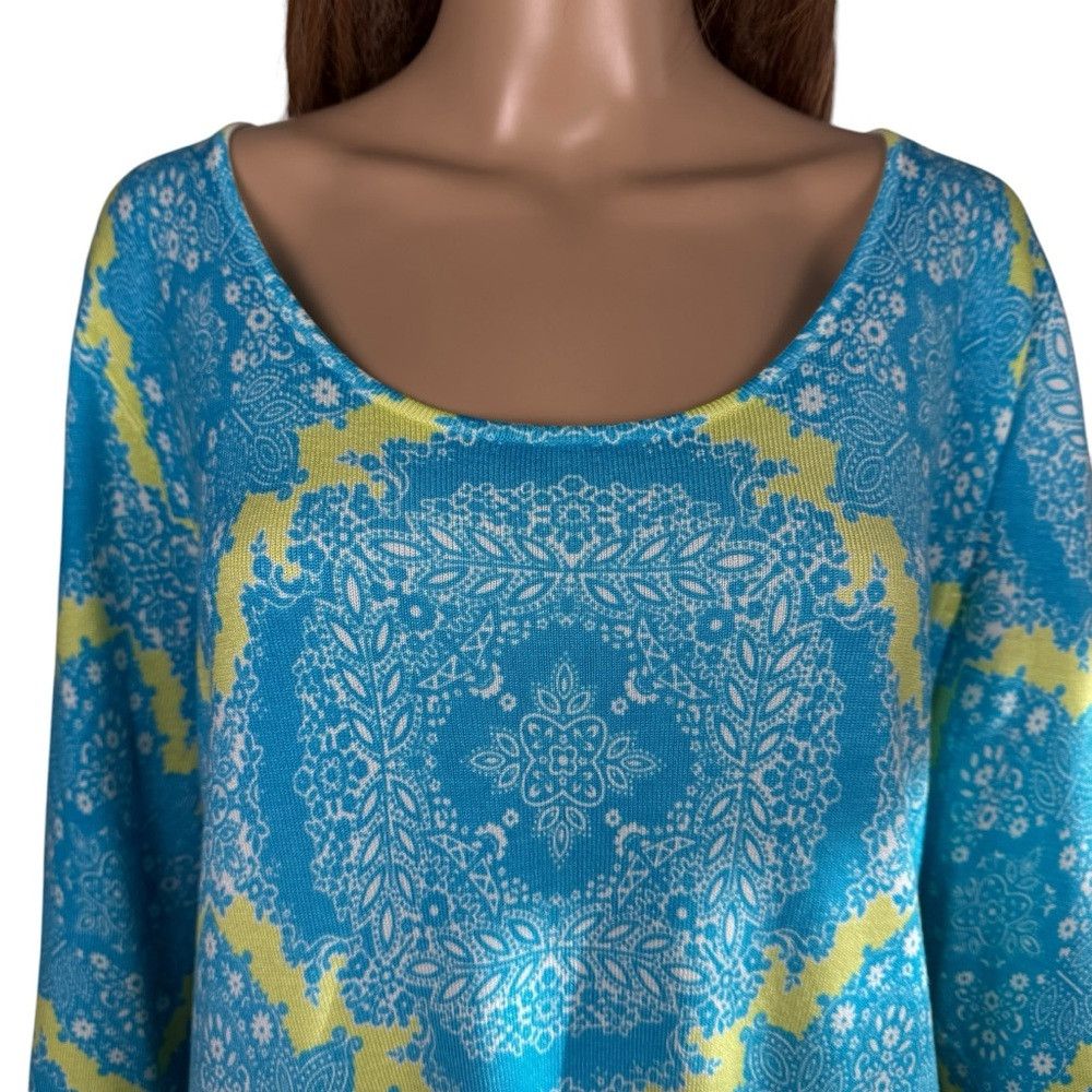 Other NWT New Soft Surroundings Blue Yellow Rayon Tunic Size 1X Size XL / US 12-14 / IT 48-50 - 9 Thumbnail
