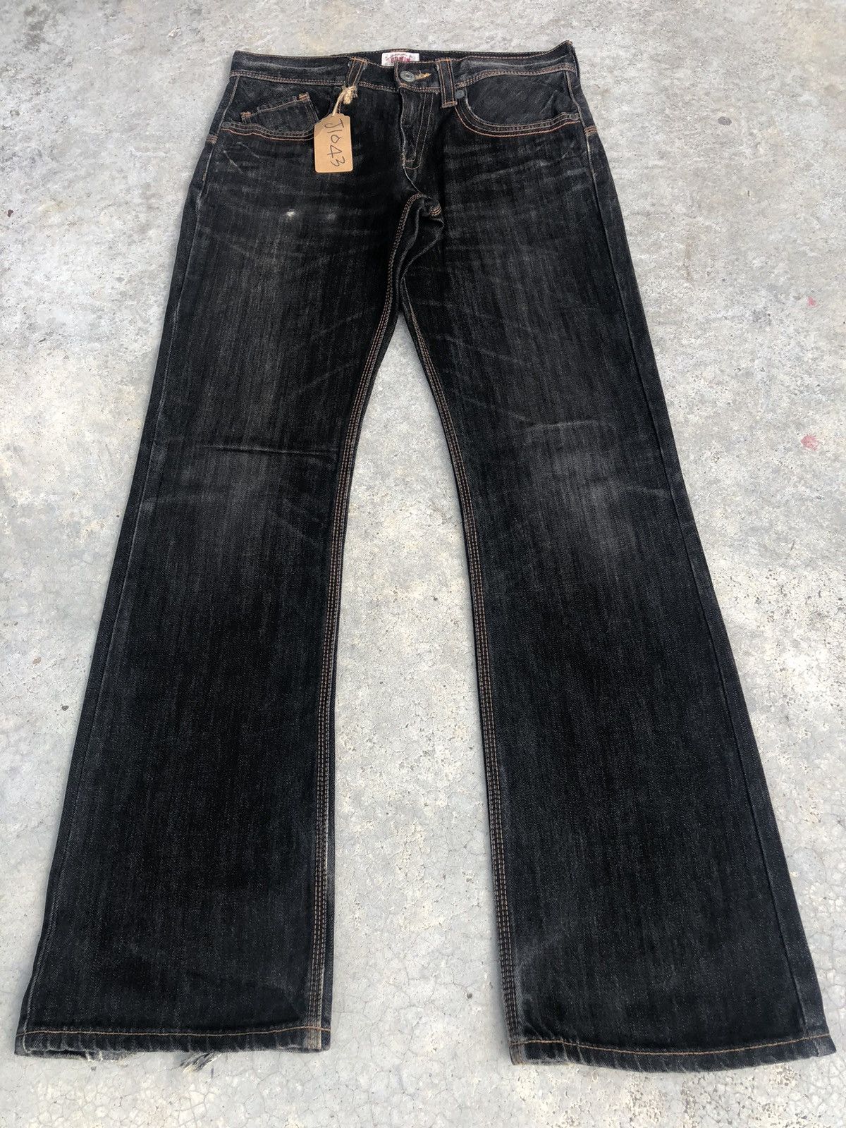 Edwin Y2k Edwin XV Flared Jeans Distressed buckle back jeans Size US 33 - 1 Thumbnail
