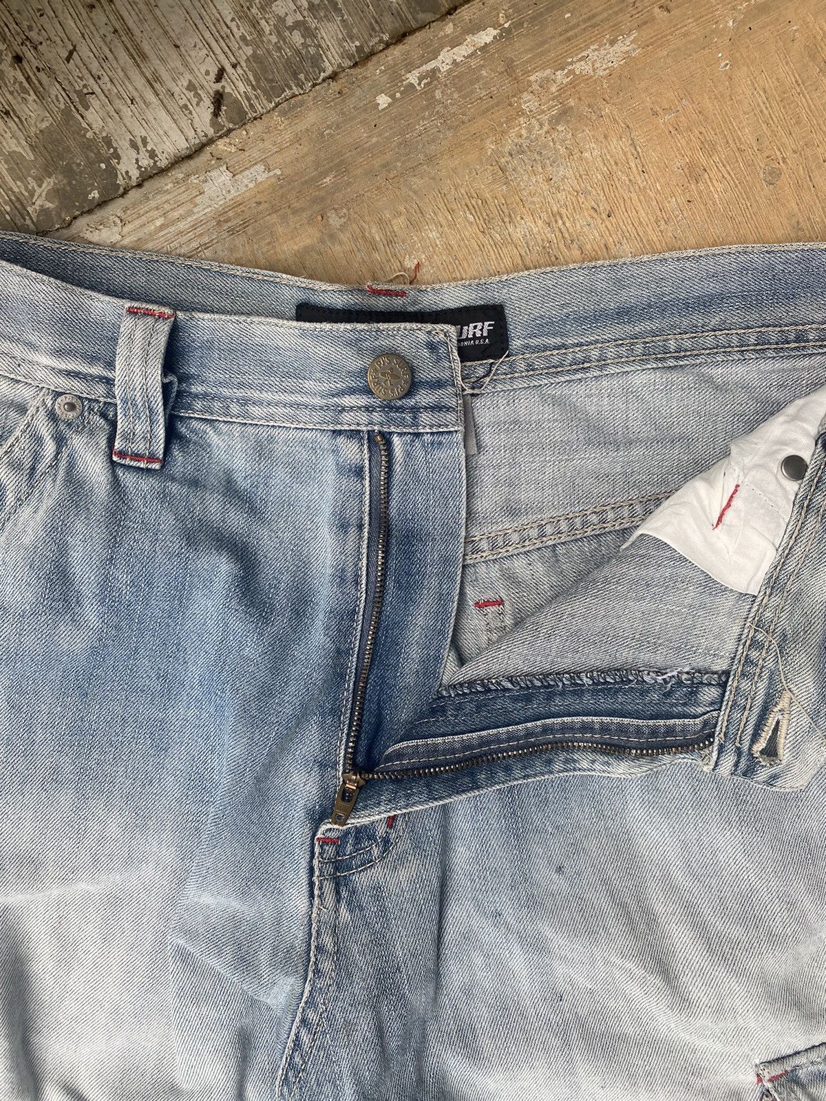 Vintage Distressed Pj’s Surf Baggy Cargo Denim Size US 31 - 3 Thumbnail