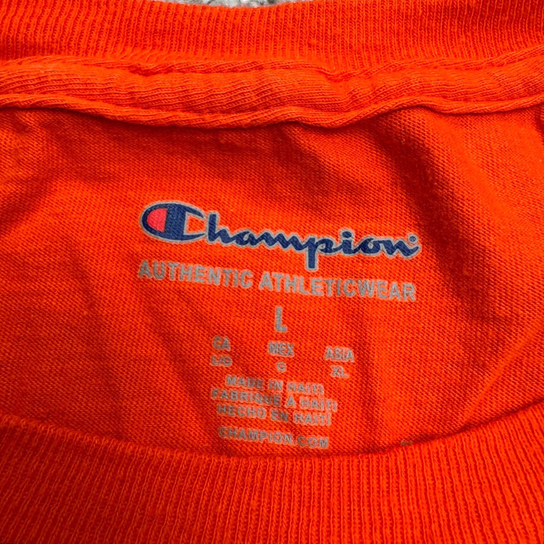 Champion Champion Shirt Mens Large Orange Logo T-Shirt Cotton Crew Neck Activewear Casual Sports Mens L Orange Logo Size US L / EU 52-54 / 3 - 6 Thumbnail
