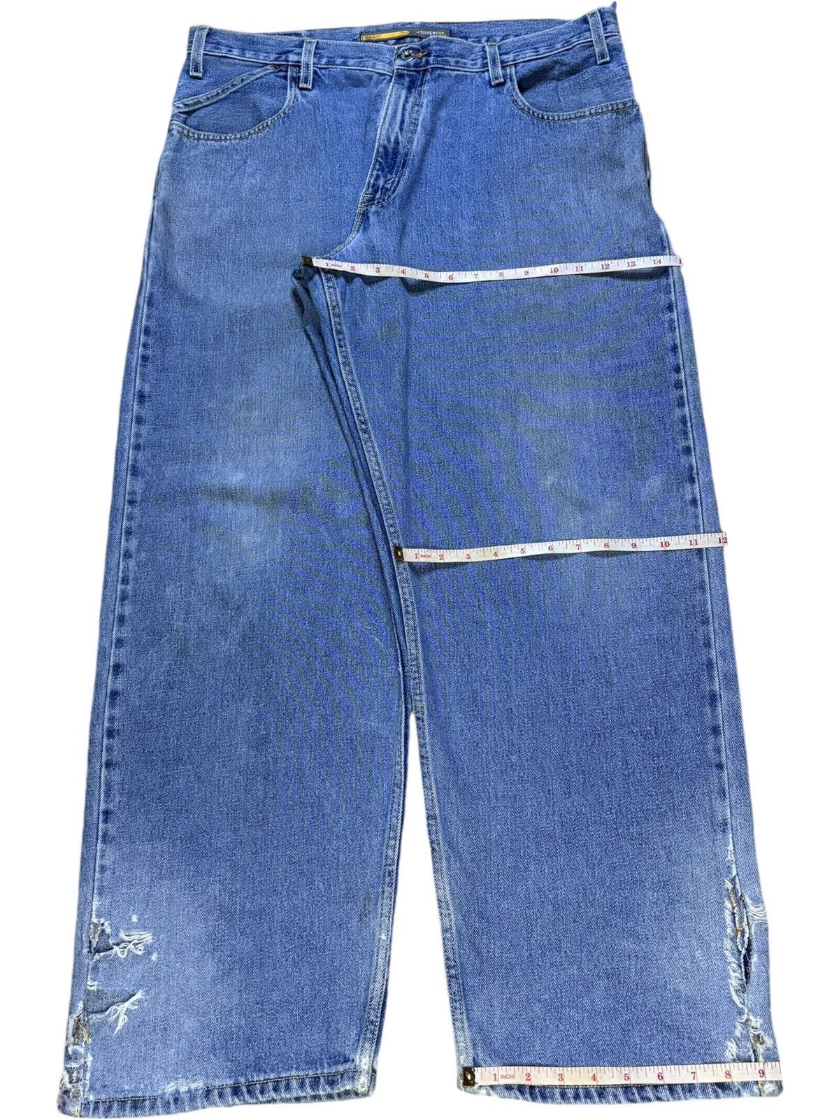 Levi's Vintage 90s Levis Silver Tab Distressed Baggy Jeans Size US 37 - 14 Thumbnail