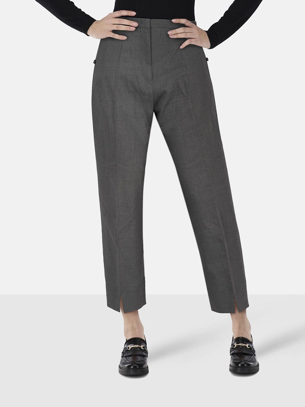 Jil Sander Grey Wool Slim Trousers Size 28" / US 6 / IT 42 - 1 Thumbnail