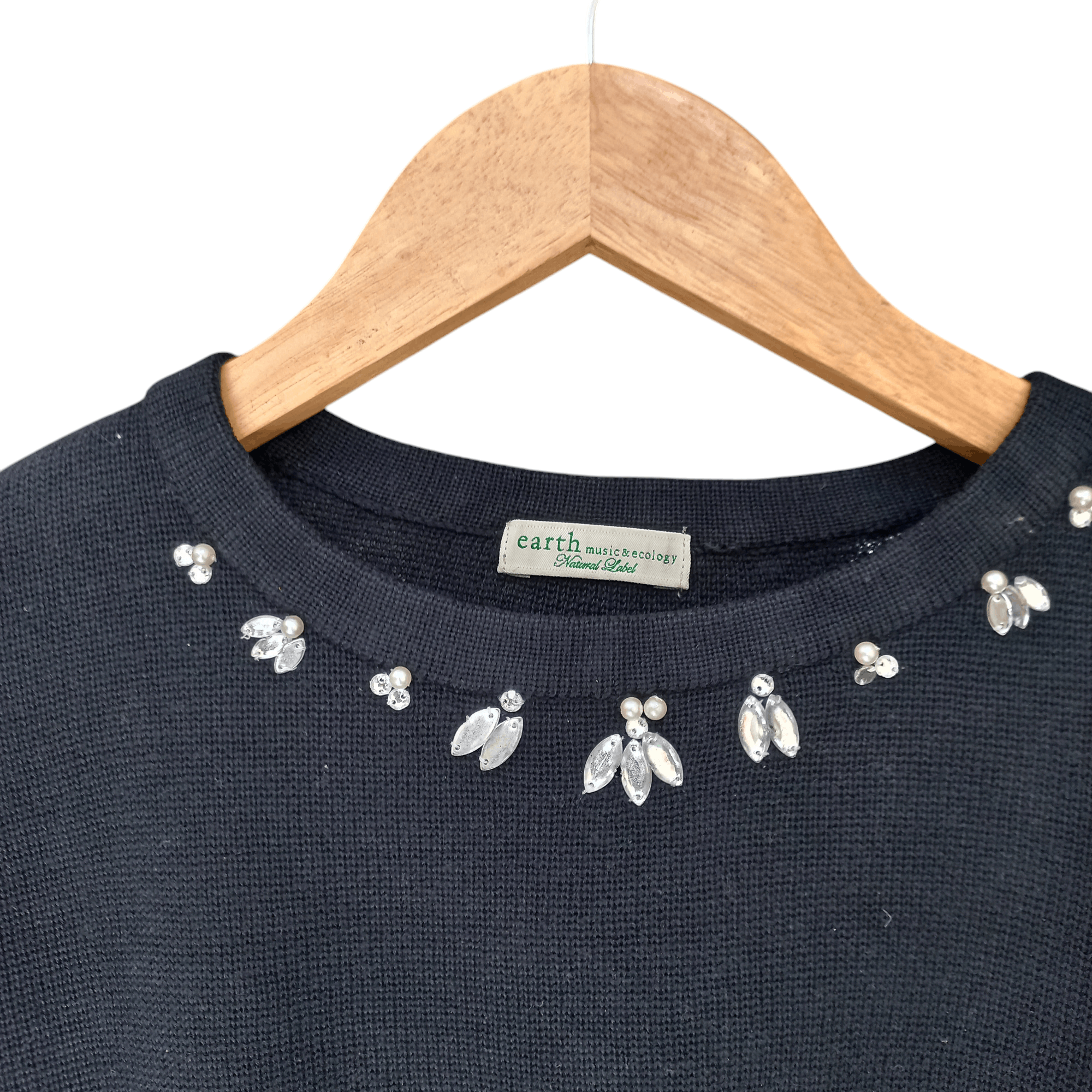 Japanese Brand × Vintage Earth Music & Ecology Black knitwear Sweatshirt Size L / US 10 / IT 46 - 3 Thumbnail