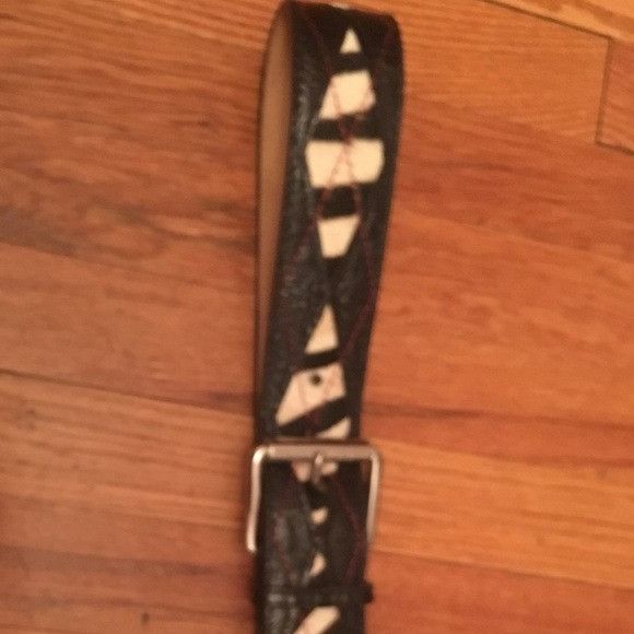 Michael Kors MICHAEL KORS MK Leather Fur Belt Red Black Size ONE SIZE - 5 Thumbnail