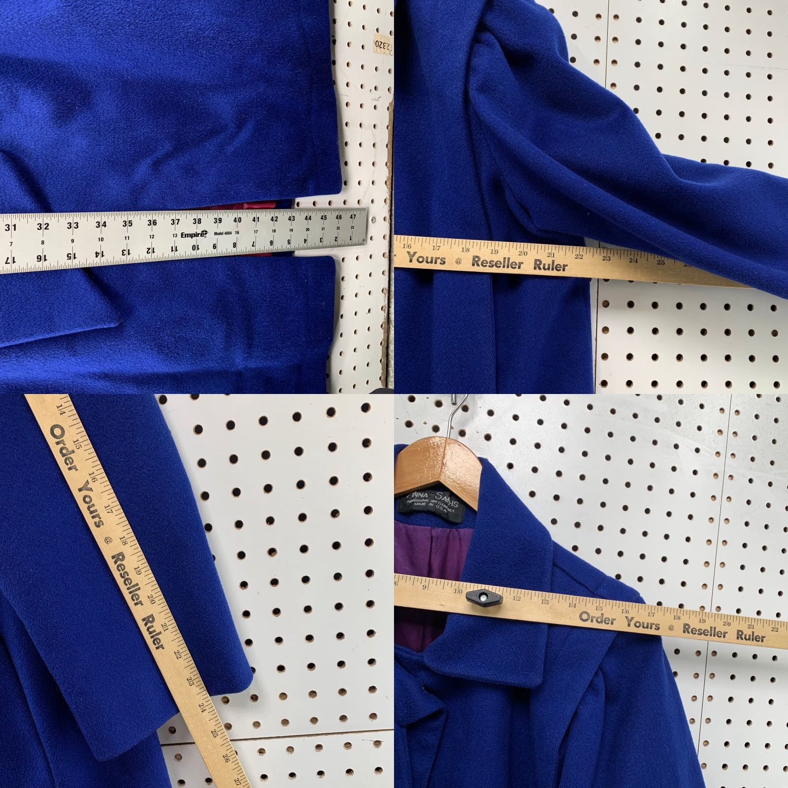 Vintage VINTAGE Anna Sachs Wool Overcoat Blue Attached Scarf USA Women XL Long Coat Size XL / US 12-14 / IT 48-50 - 9 Thumbnail