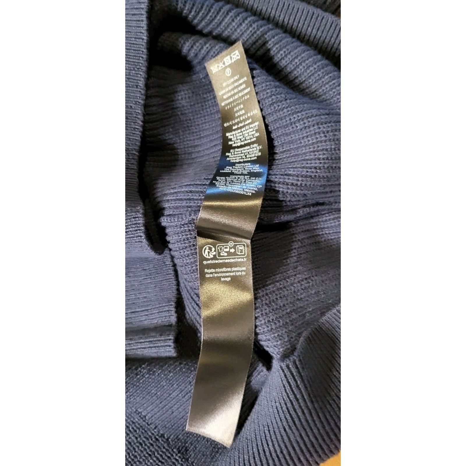 Rag & Bone Rag & Bone M Men’s Navy Curtis Cotton Crew Neck Sweater $278 Size US M / EU 48-50 / 2 - 6 Thumbnail