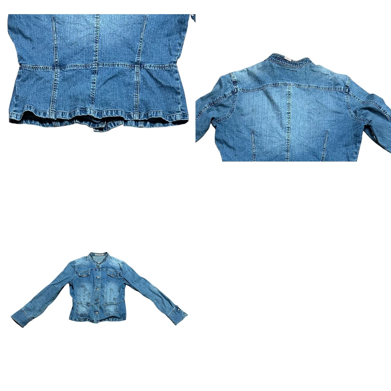 Guess VINTAGE GUESS Denim Tailored Jacket Blue Size XL Women Button Down Jacket Coat Mid-Length Long Sleeve Size 40" / US 18 - 10 Thumbnail