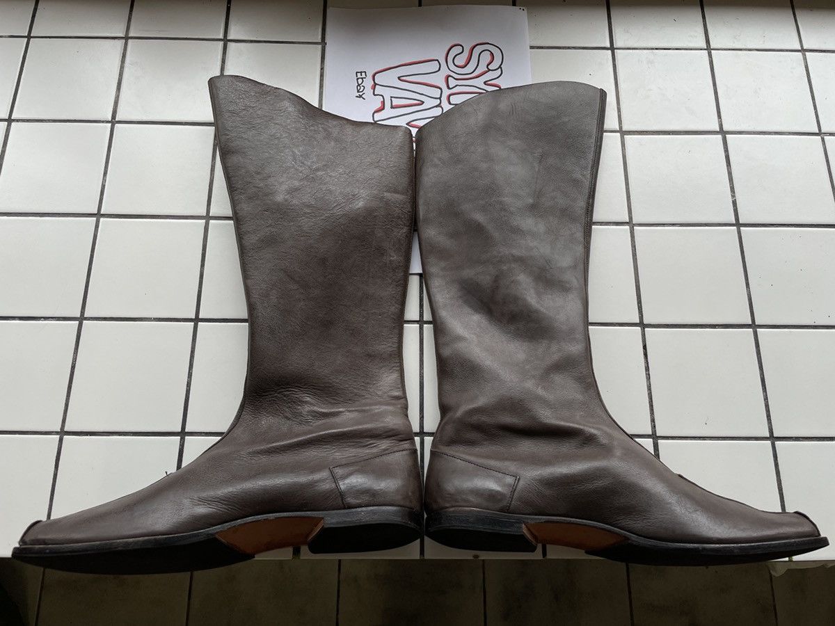 CYDWOQ RARE RUGGED Hand Made USA Leather Knee High Hessian Boots 40 Size US 9.5 / IT 39.5 - 16 Thumbnail