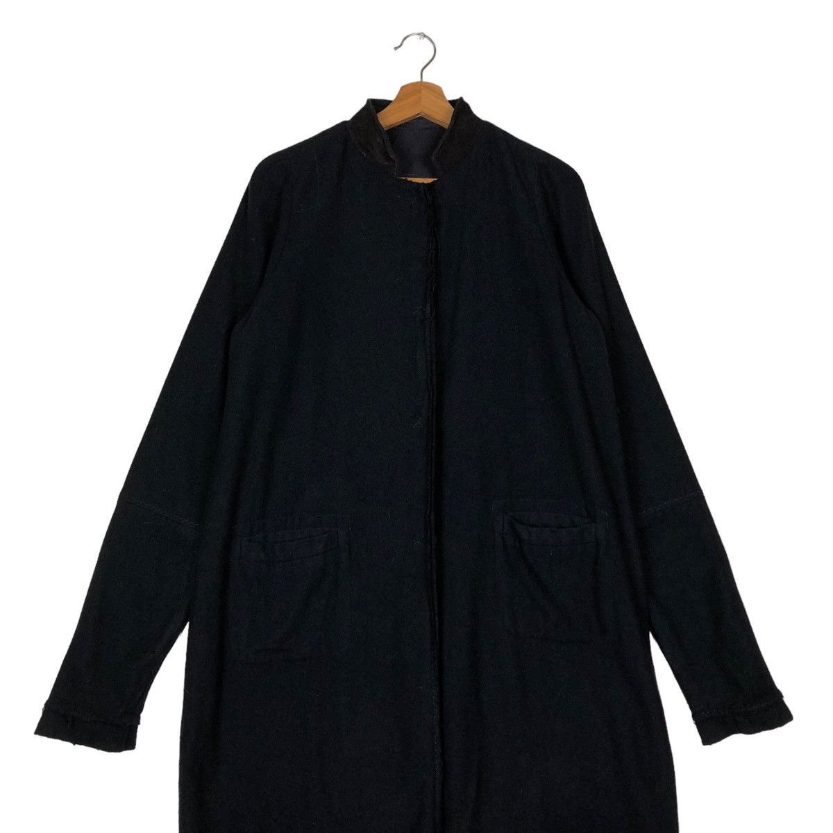 Japanese Brand 🔥Rich Black Long Jacket Fly Coats Kitsune Made in Italy Size US M / EU 48-50 / 2 - 8 Thumbnail