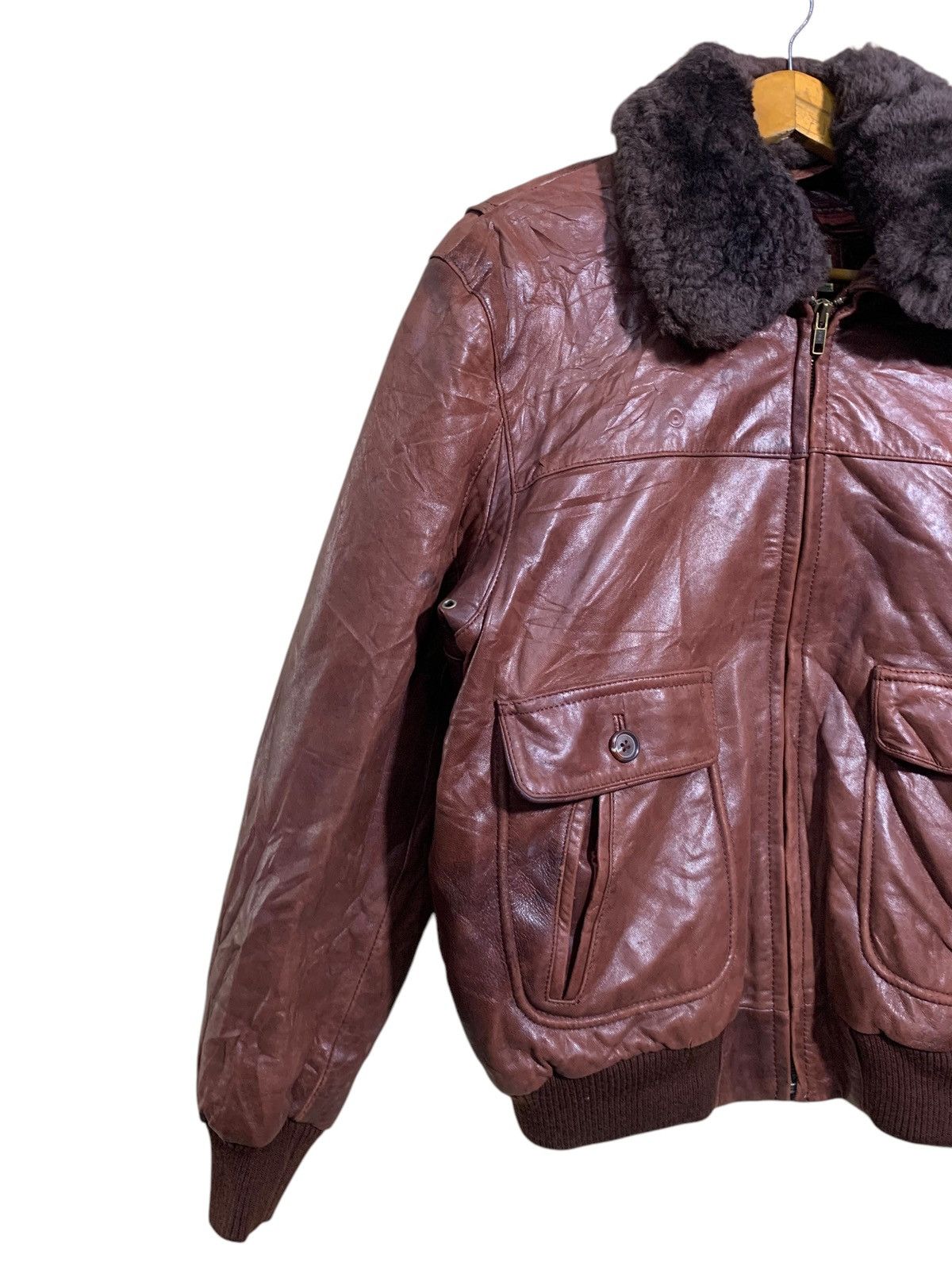Japanese Brand 🔥VTG SHEEPSKIN LEATHER JACKETS SHERPA Size US L / EU 52-54 / 3 - 2 Thumbnail