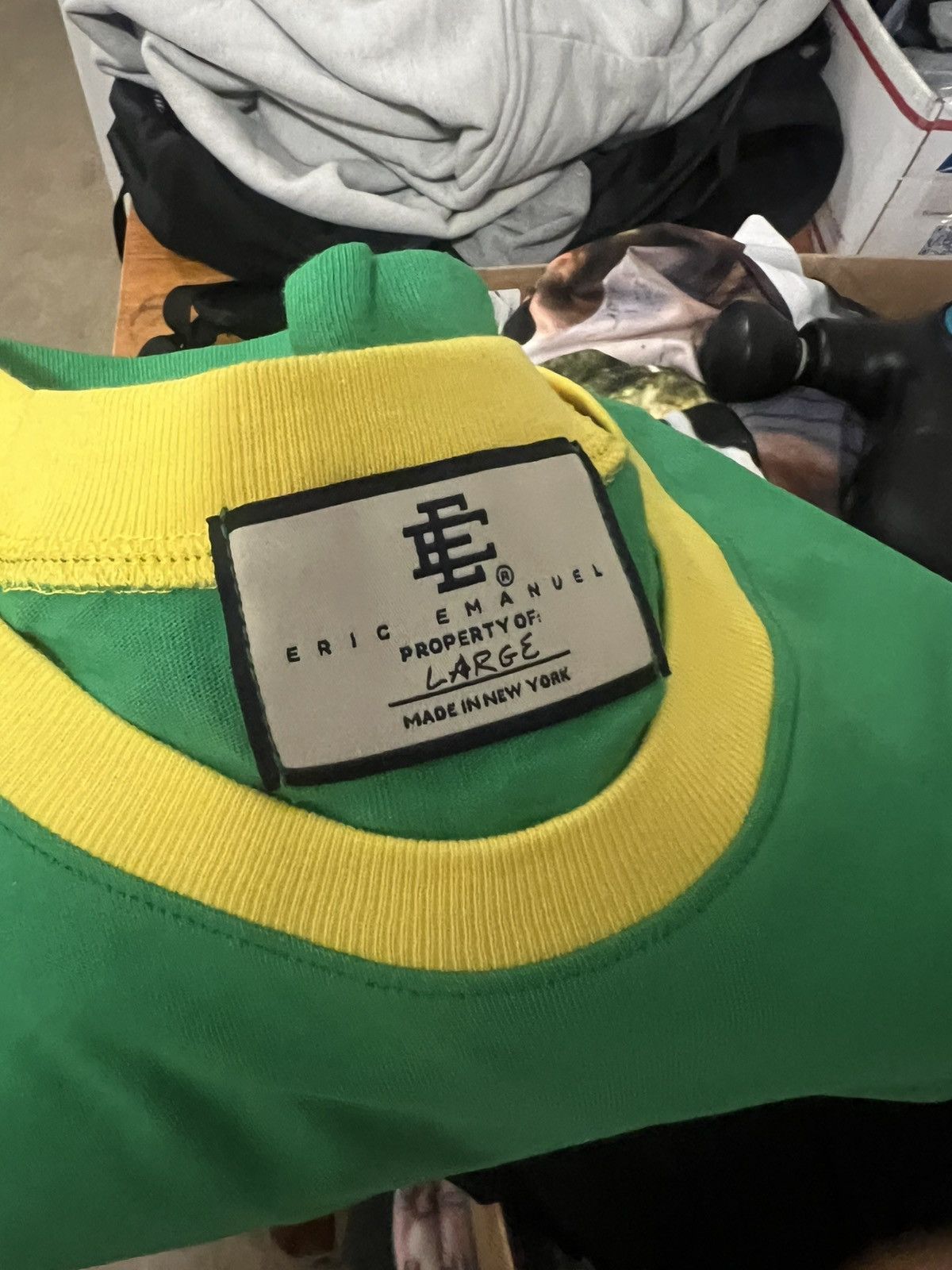 Eric Emanuel Eric Emanuel green & yellow ringer tee shirt large Size US L / EU 52-54 / 3 - 3 Thumbnail