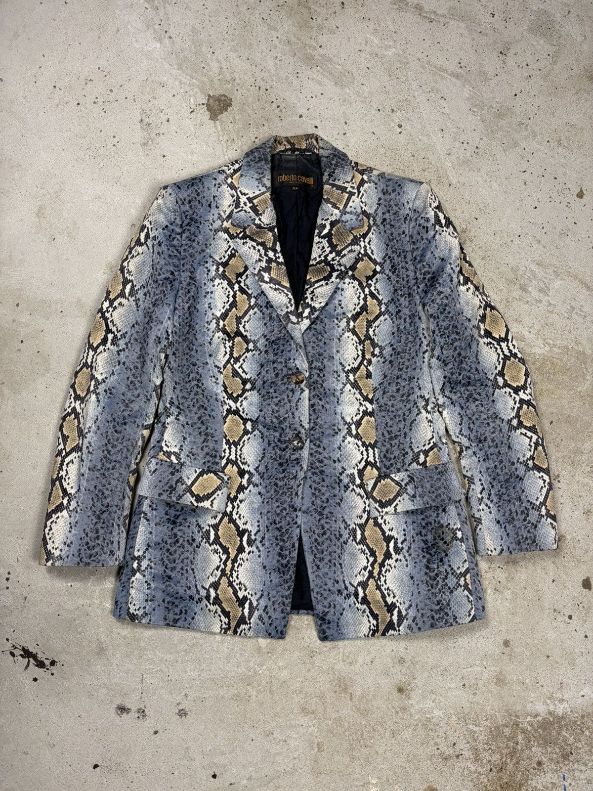 Roberto Cavalli Vintage 2000s Roberto Cavalli Snake Skin Python Print Blazer Size XL / US 12-14 / IT 48-50 - 1 Thumbnail