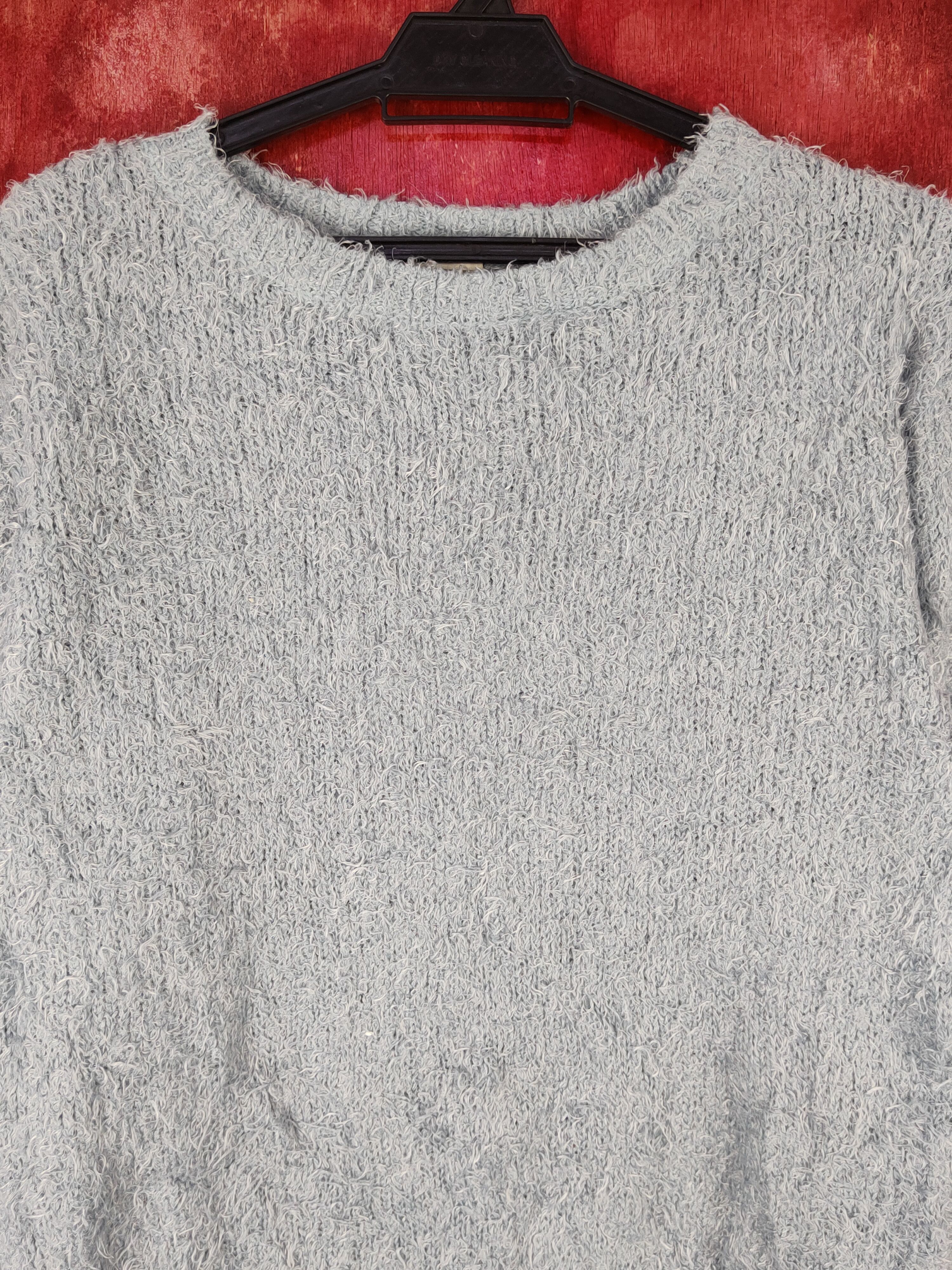 GU GU Blue Shag Shaggy Fur Mohair Knitwear #S2061 Size M / US 6-8 / IT 42-44 - 2 Thumbnail