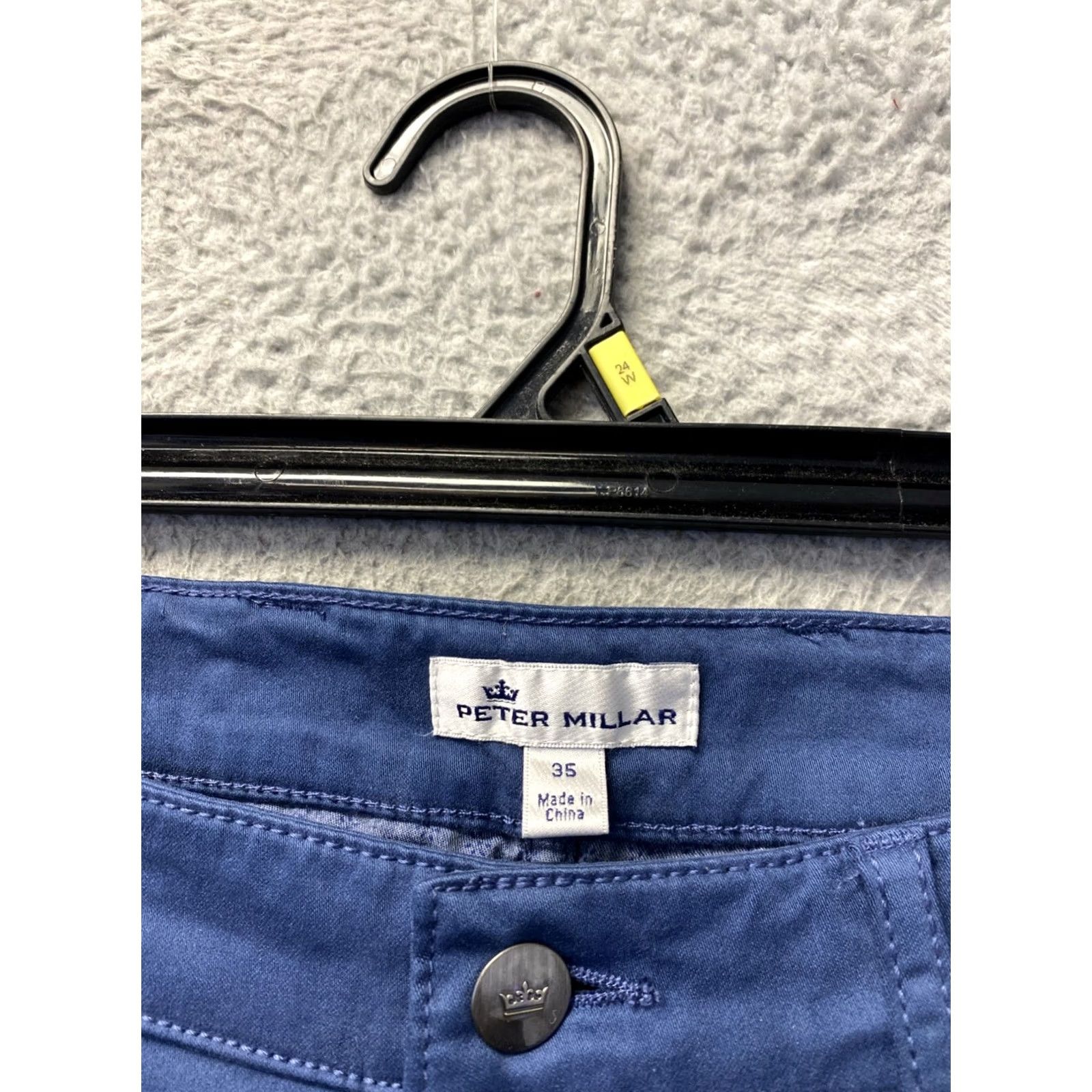 Peter Millar Peter Millar Chino Pants Mens Size 35 Navy Cotton Twill Straight Leg Regular Inseam 30" Crown Crafted Size US 35 - 3 Thumbnail