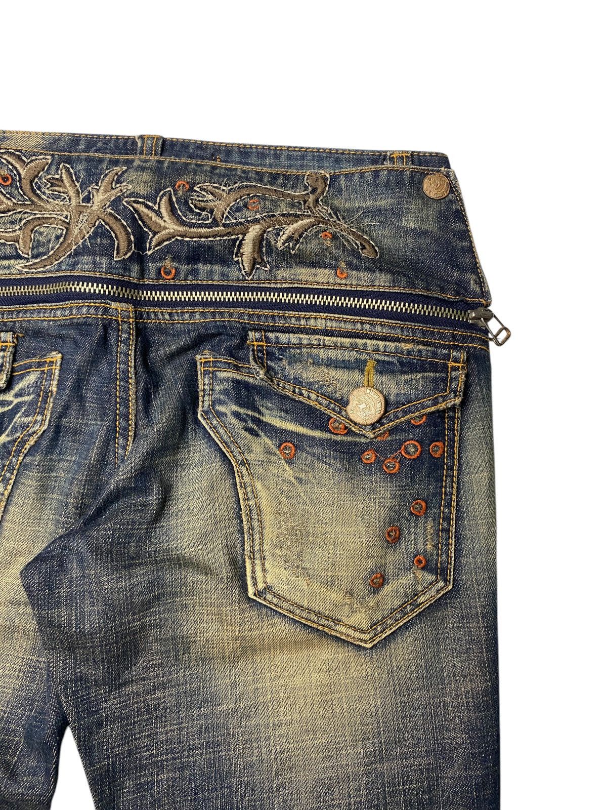 If Six Was Nine 2000's Husky Mudwash Clawmark 2 Style Jeans Size US 31 - 10 Thumbnail