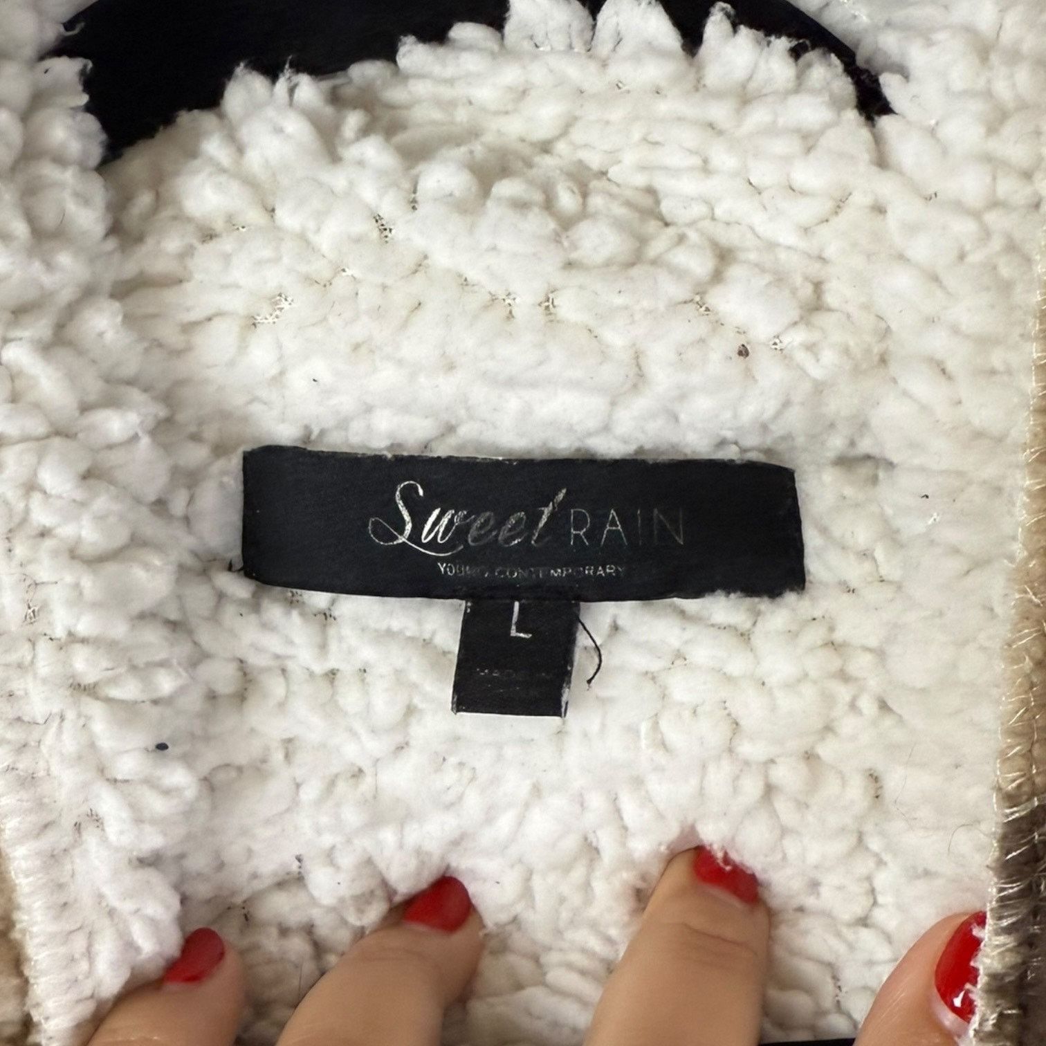 Other Sweet Rain Fuzzy Teddy Cardigan Open Front Hooded Brown L Size L / US 10 / IT 46 - 3 Thumbnail