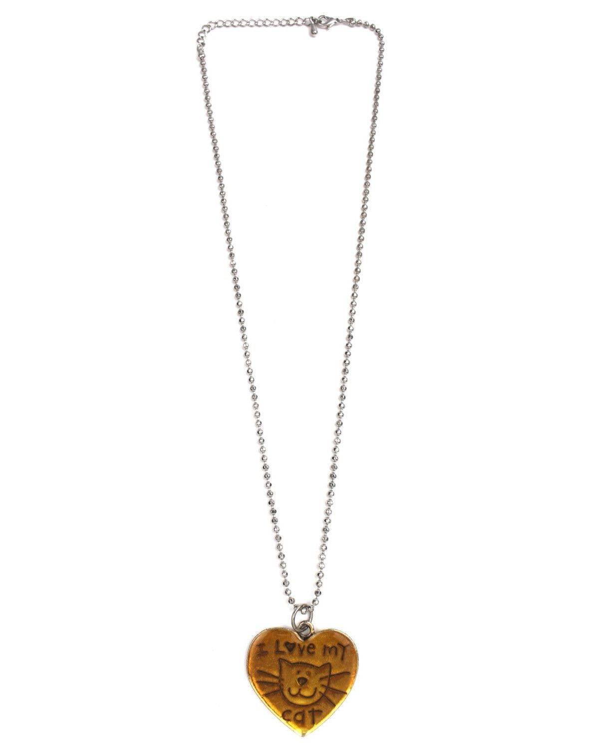Vintage 1995 ACCESSORIES CONNECTION INC I LOVE MY CAT HEART NECKLACE Size ONE SIZE - 2 Thumbnail