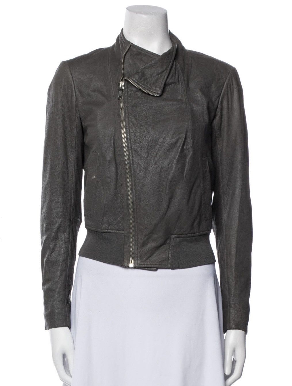 Rick Owens Rick Owens Grey Leather Jacket Size S / US 4 / IT 40 - 1 Thumbnail