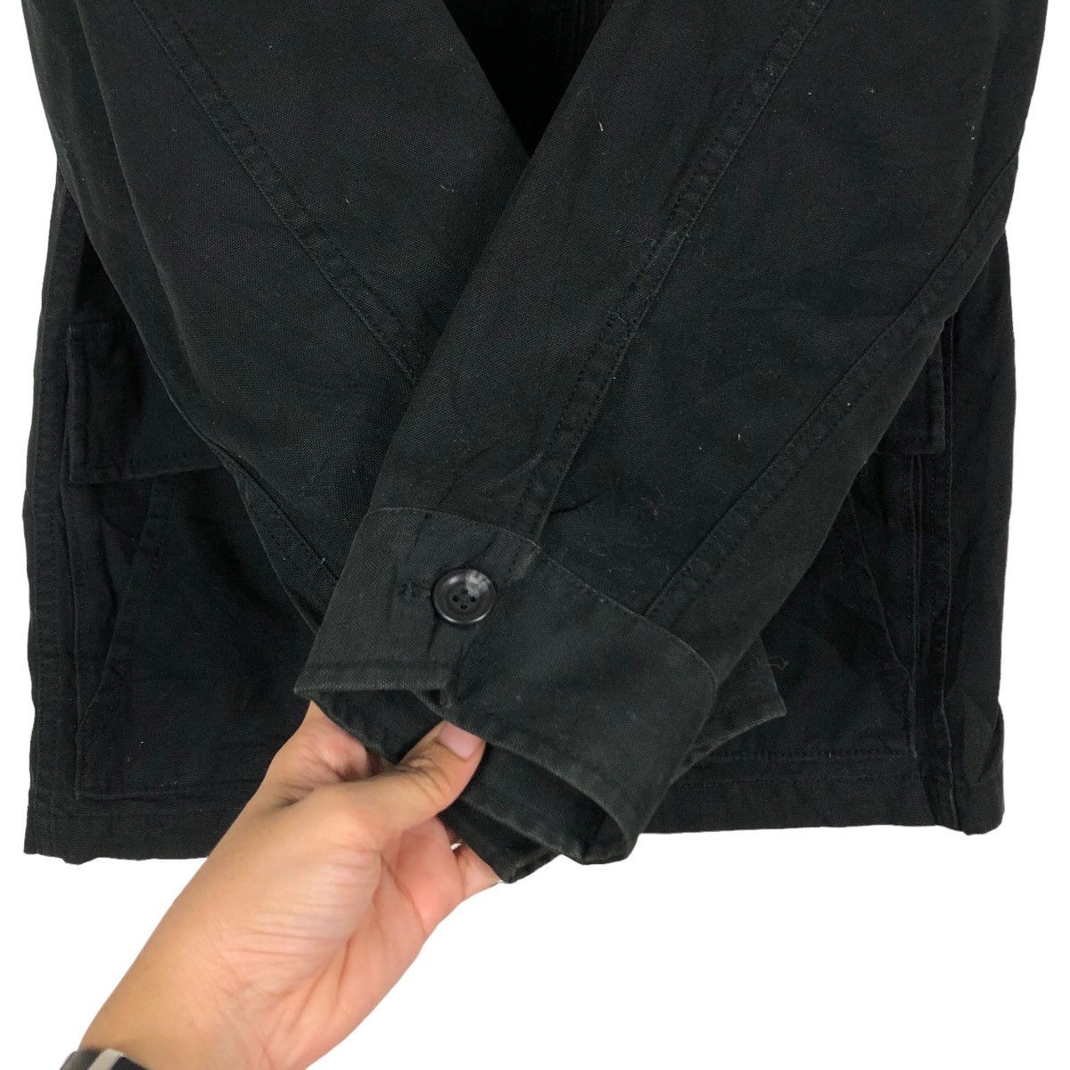 Japanese Brand 🔥Vintage Chore Jacket Rich Black Uniqlo Japan Issey Miyake Size US M / EU 48-50 / 2 - 15 Thumbnail