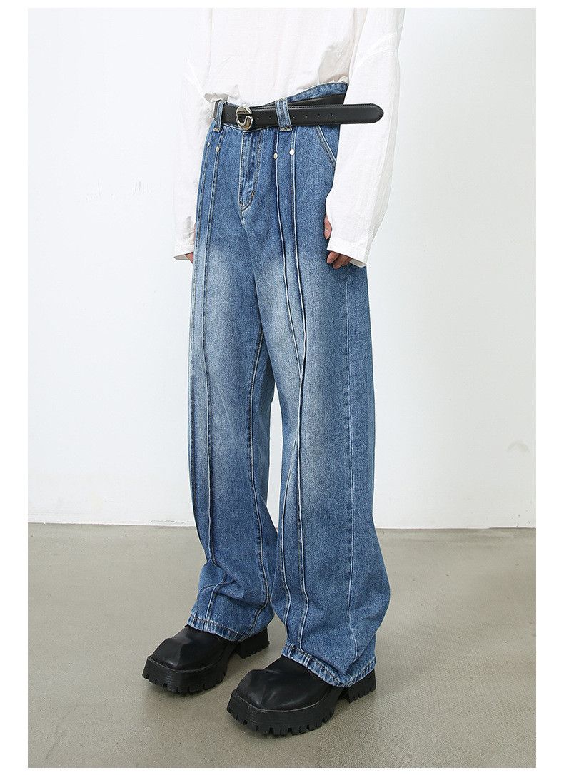 Japanese Brand × Jean Japanese men's loose straight jeans high street wide leg Size US 34 / EU 50 - 3 Thumbnail