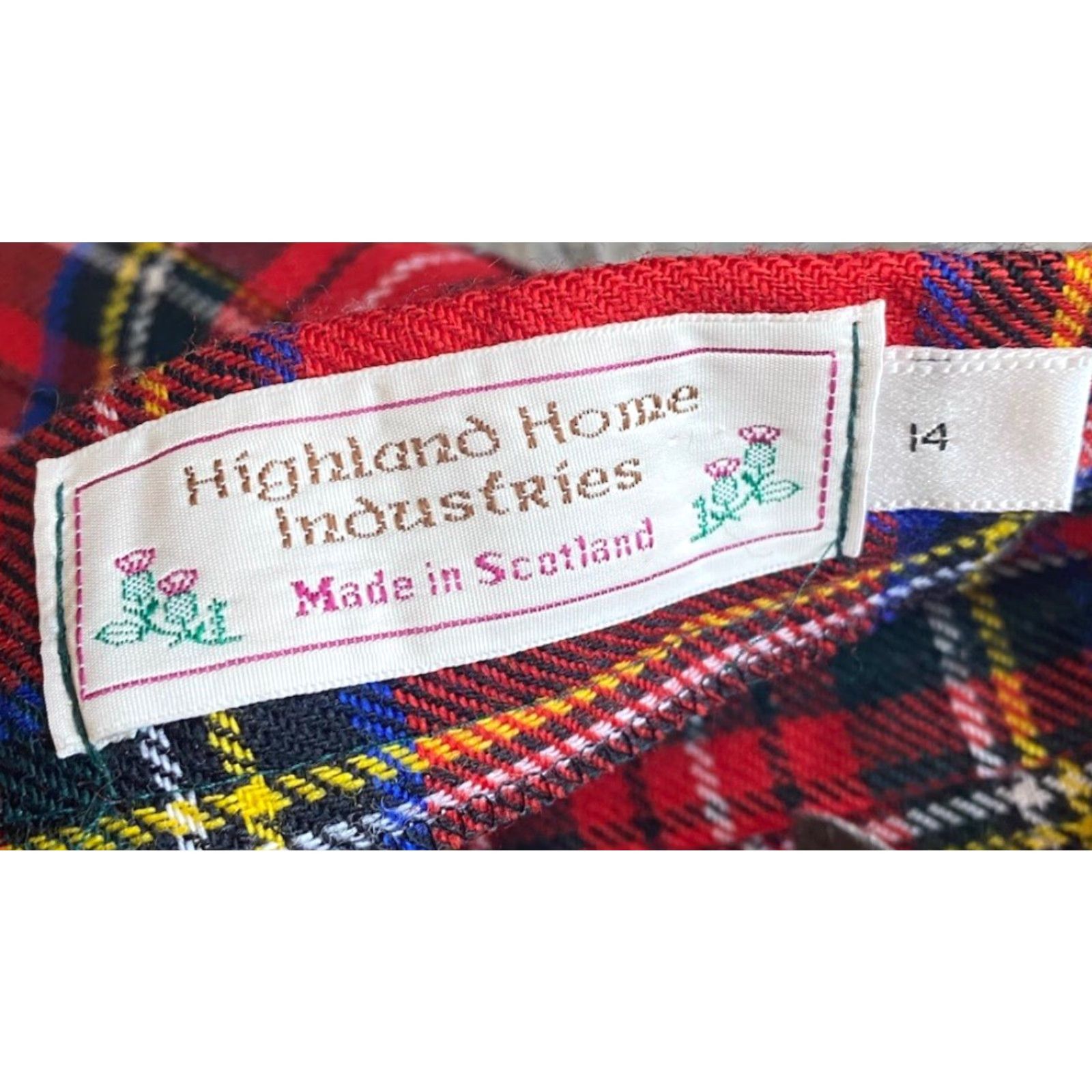 Industrie Highland Home Industries Skirt Women's 14 Red Plaid Wool Scotland 100% Pure Wool Multicolor Plaid Women Size 36" / US 14 / IT 50 - 7 Thumbnail