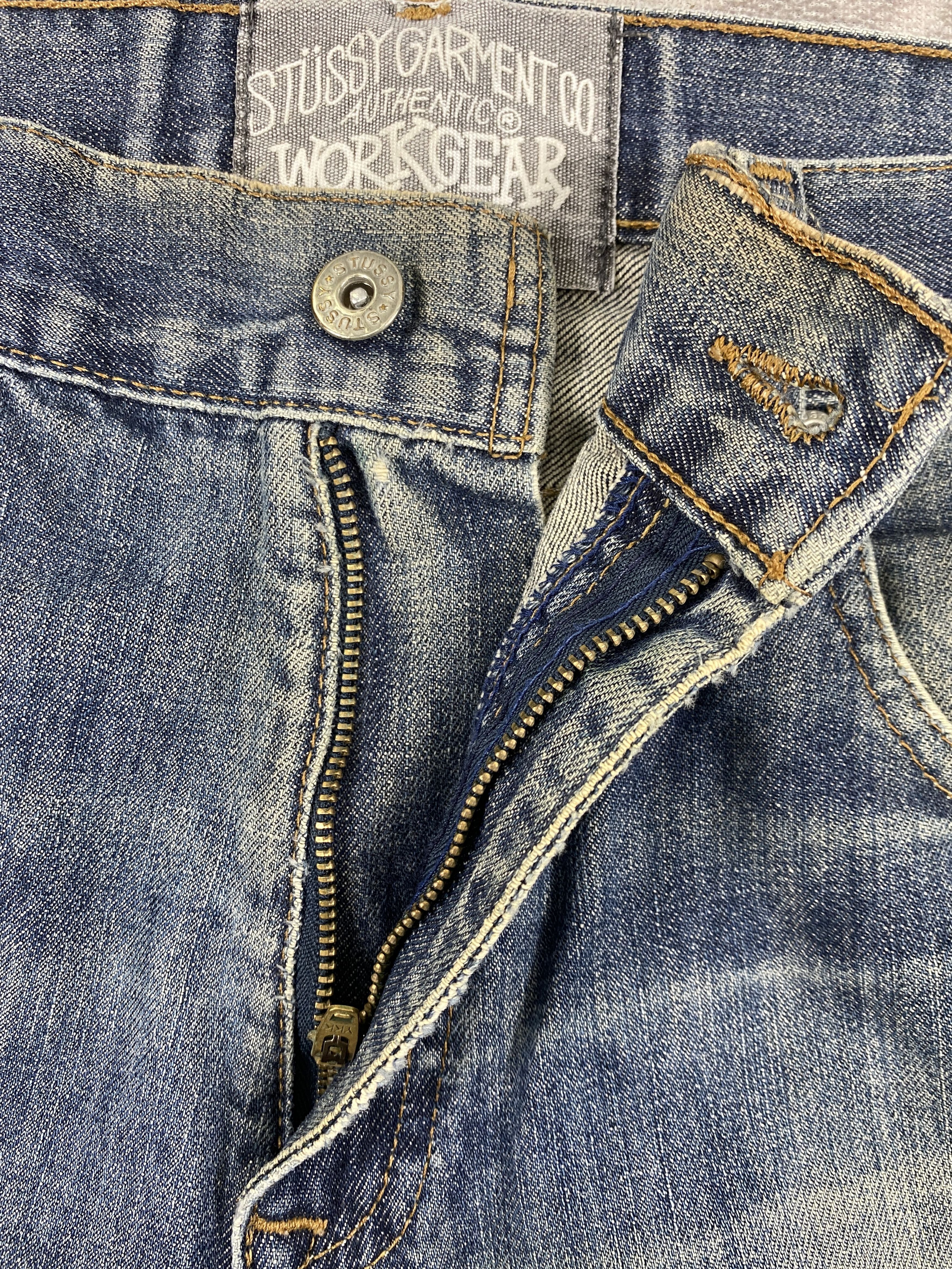 If Six Was Nine Distressed Blue Vintage Stussy Jeans 34x31.5 Denim- JN3555 Size US 34 / EU 50 - 6 Thumbnail