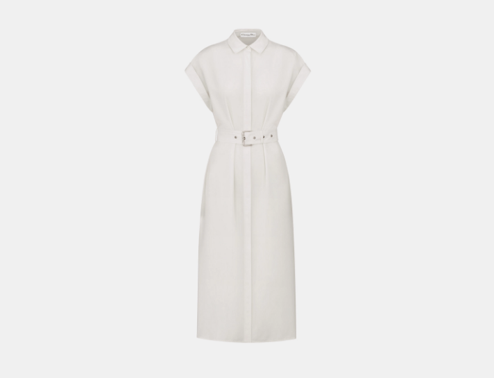 Dior o1w1db10925 441R68 Mid-Length Shirt Midi Dress in Ecru Size XS / US 0-2 / IT 36-38 - 1 Thumbnail