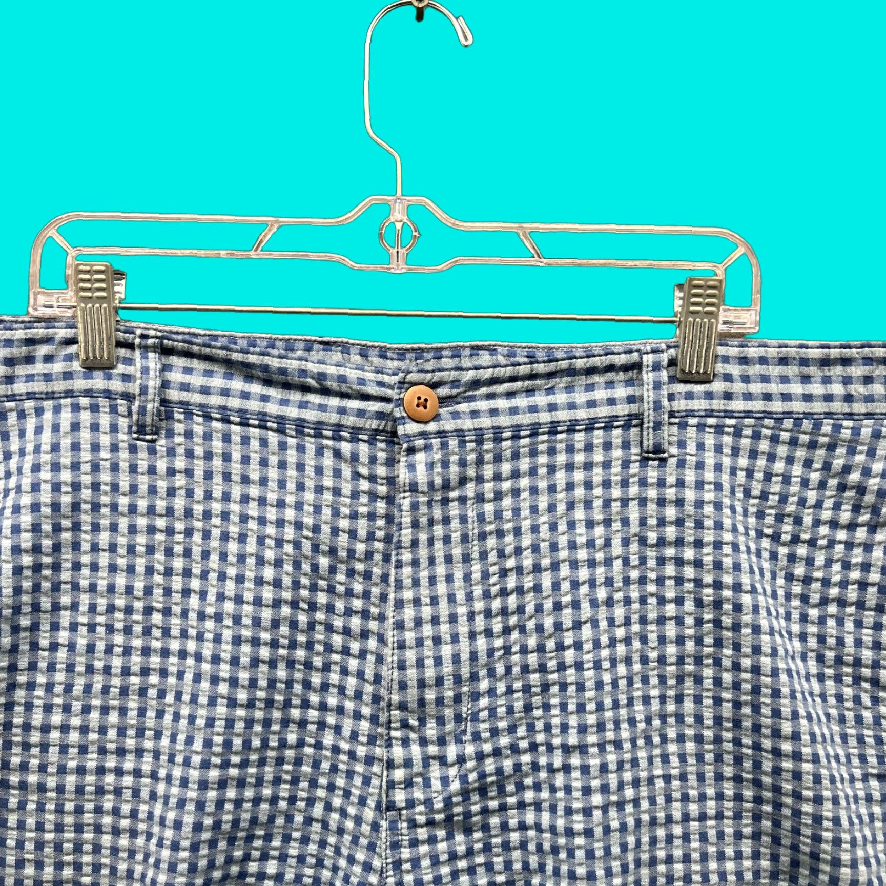 Tommy Bahama Tommy Bahama Shorts Men 44 Adult Blue White Gingham Seersucker Flat Front Chino Casual Travel Size US 44 / EU 60 - 1 Thumbnail