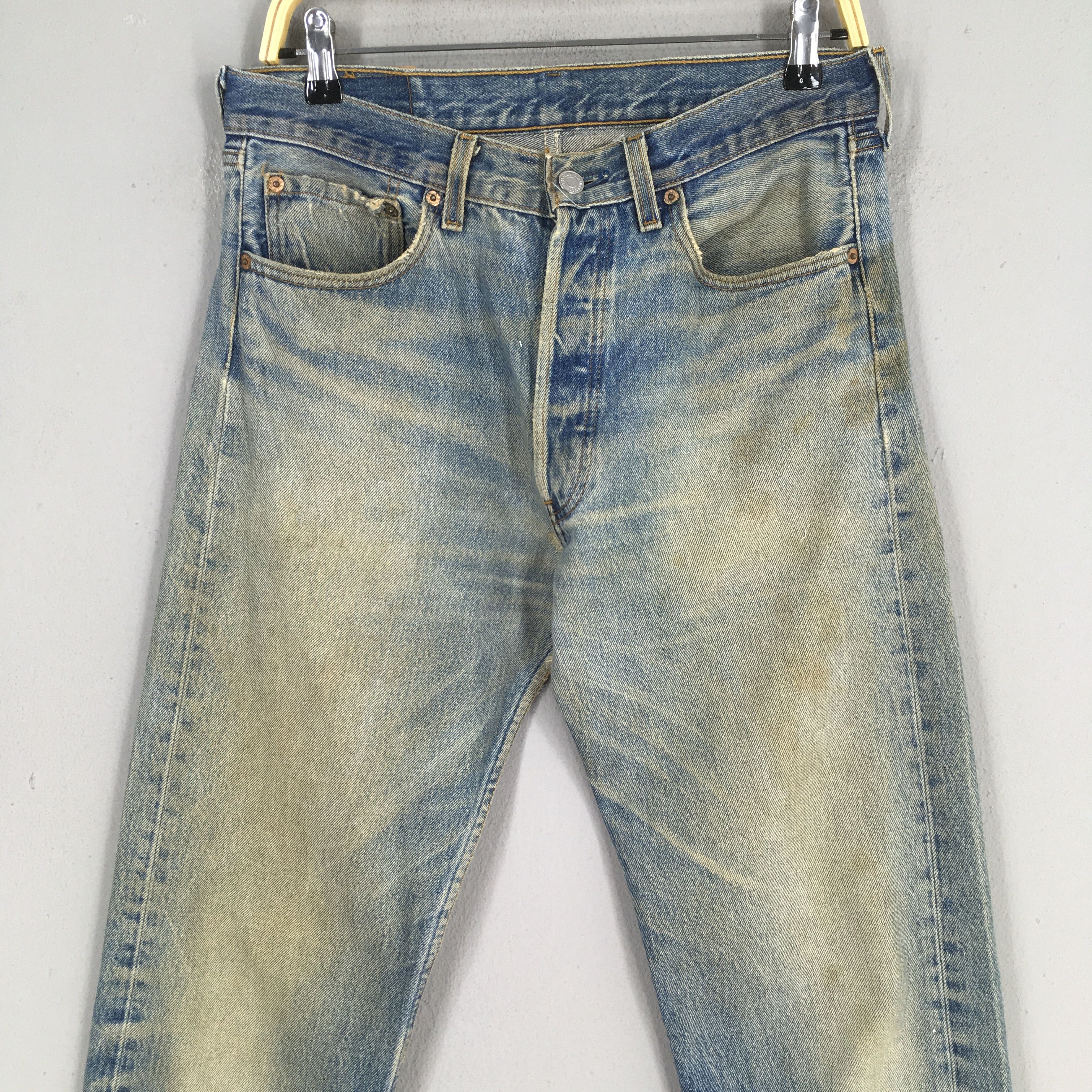 Levi's Size 30x32 Vintage 90s Levi's 501 Straight Cut Jeans S27 Size US 30 / EU 46 - 2 Thumbnail