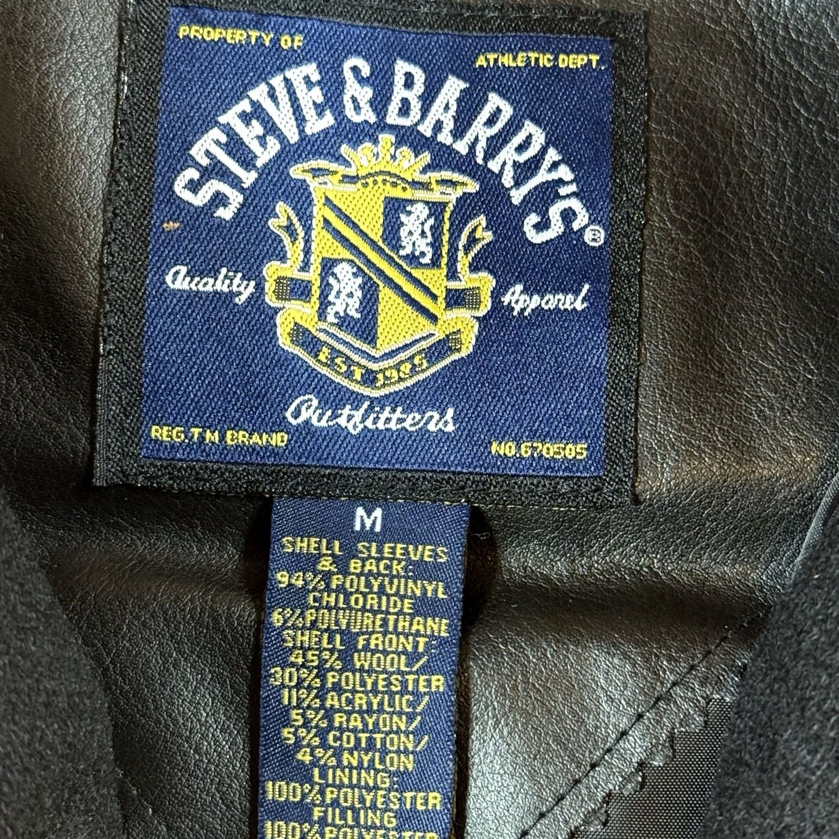 Vintage VINTAGE Steve Barry’s Tennessee Letterman Jacket Faux Leather Wool Mens Medium NWT Size US M / EU 48-50 / 2 - 4 Thumbnail