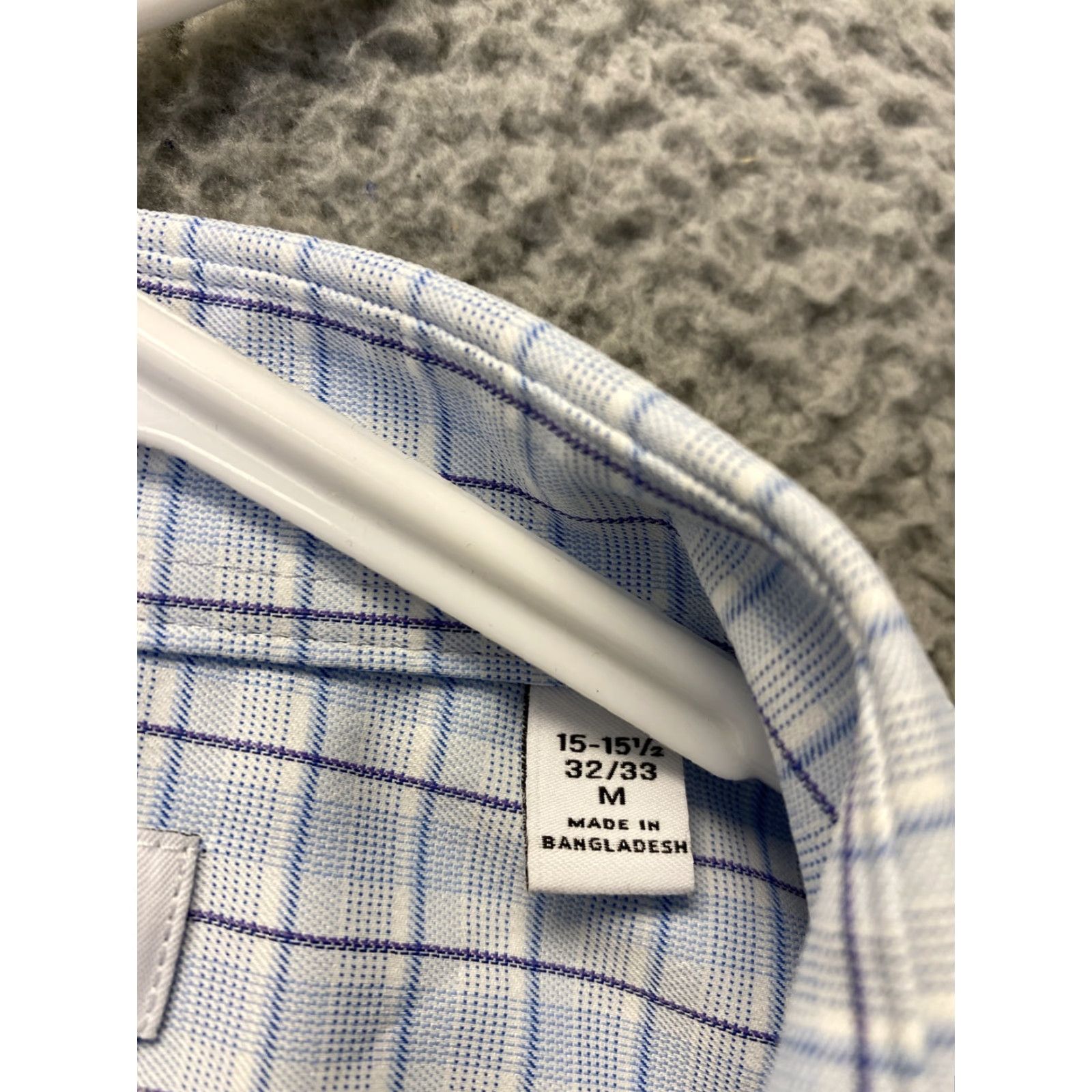 Calvin Klein Calvin Klein Shirt Men 15 1/2 32/33 Blue Check Slim Fit Button-Up Long Sleeve Collared Easy Care Formal Size US M / EU 48-50 / 2 - 5 Thumbnail