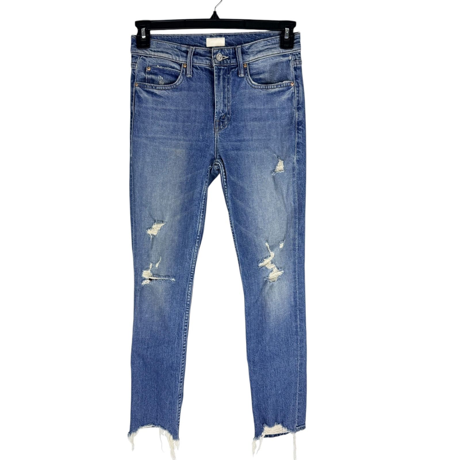 MOTHER Mother The Flirt Straight Leg Distressed Jeans Cold Feet Size 25" / US 0 / IT 36 - 2 Thumbnail